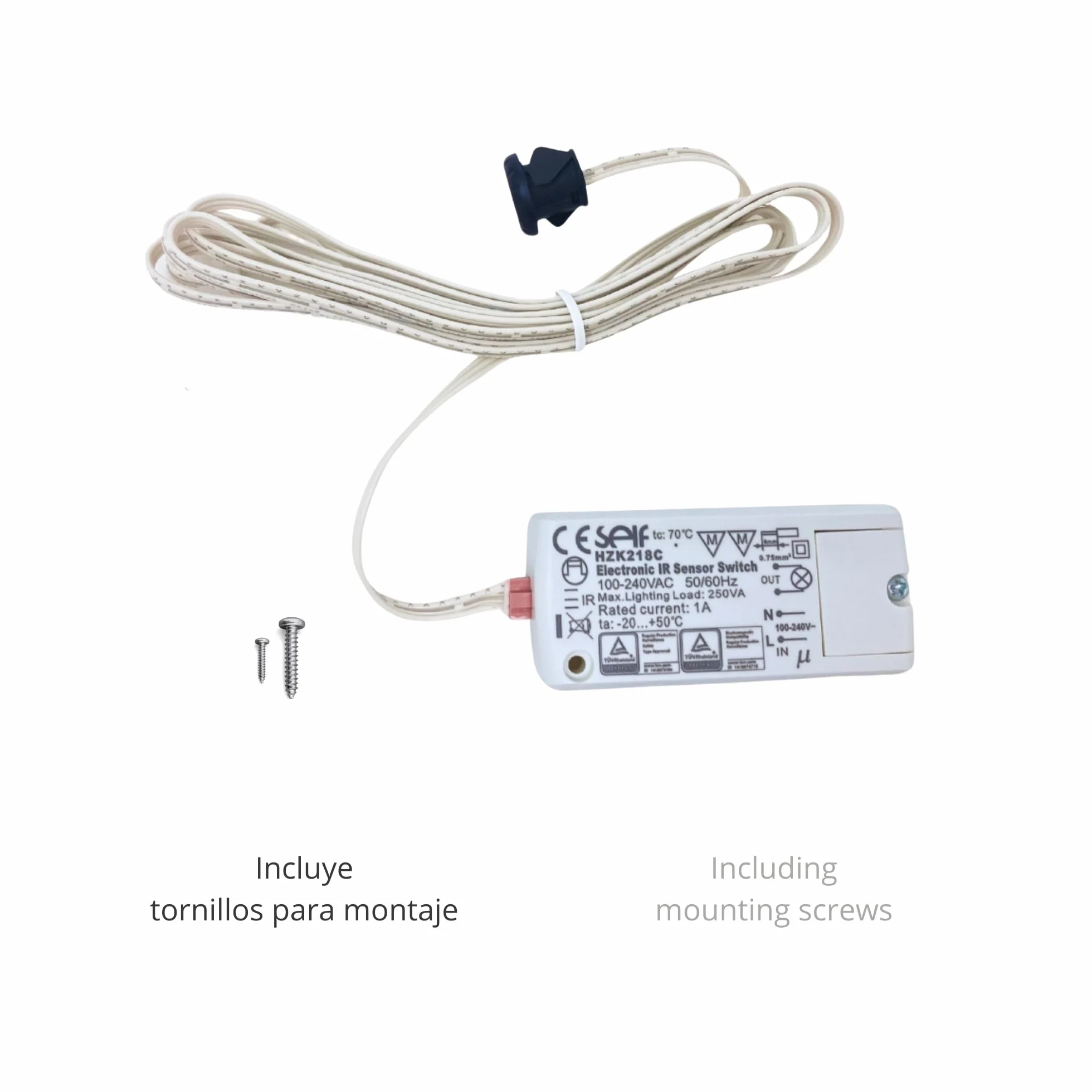 GBBC Relé electrónico sensorial HZK218C, Activación por movimiento de mano a 10 cm, Sensor de movimiento