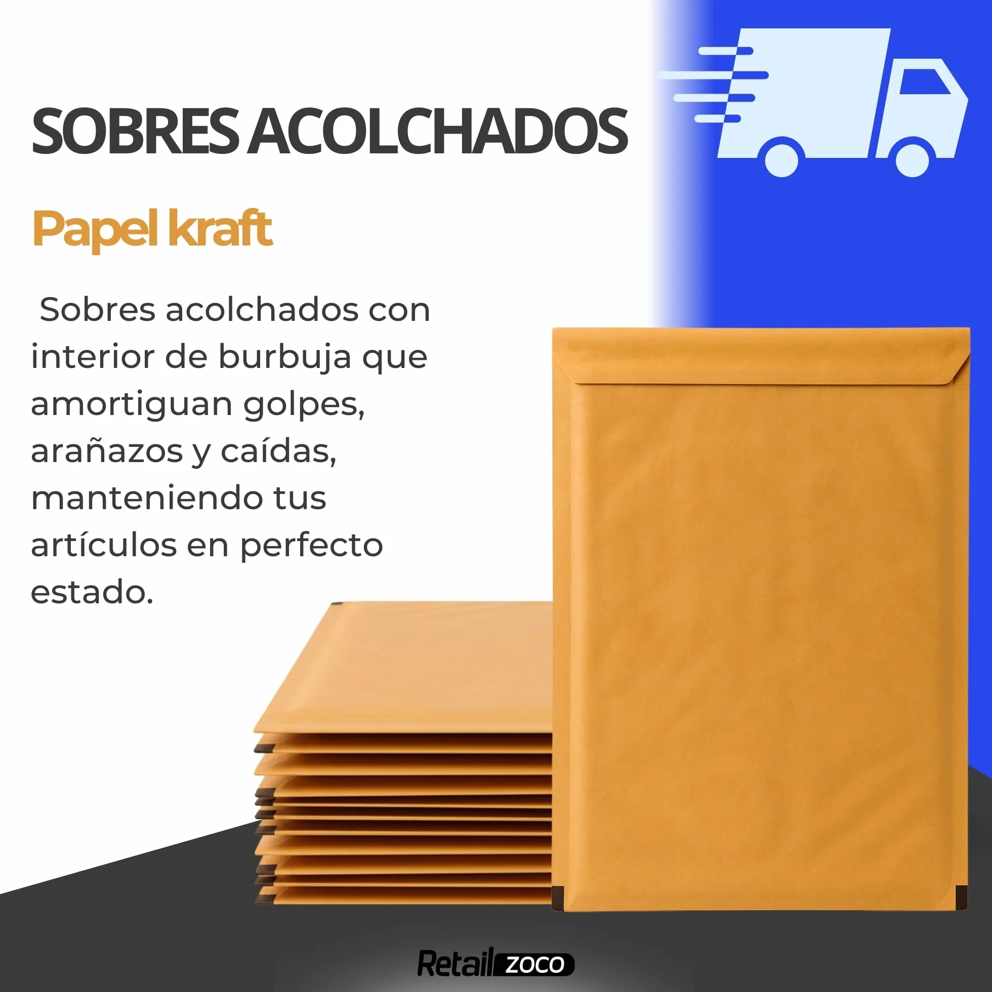 Sobres Acolchados de Burbujas Kraft 270x360mm Cierre Autoadhesivo Pack 10