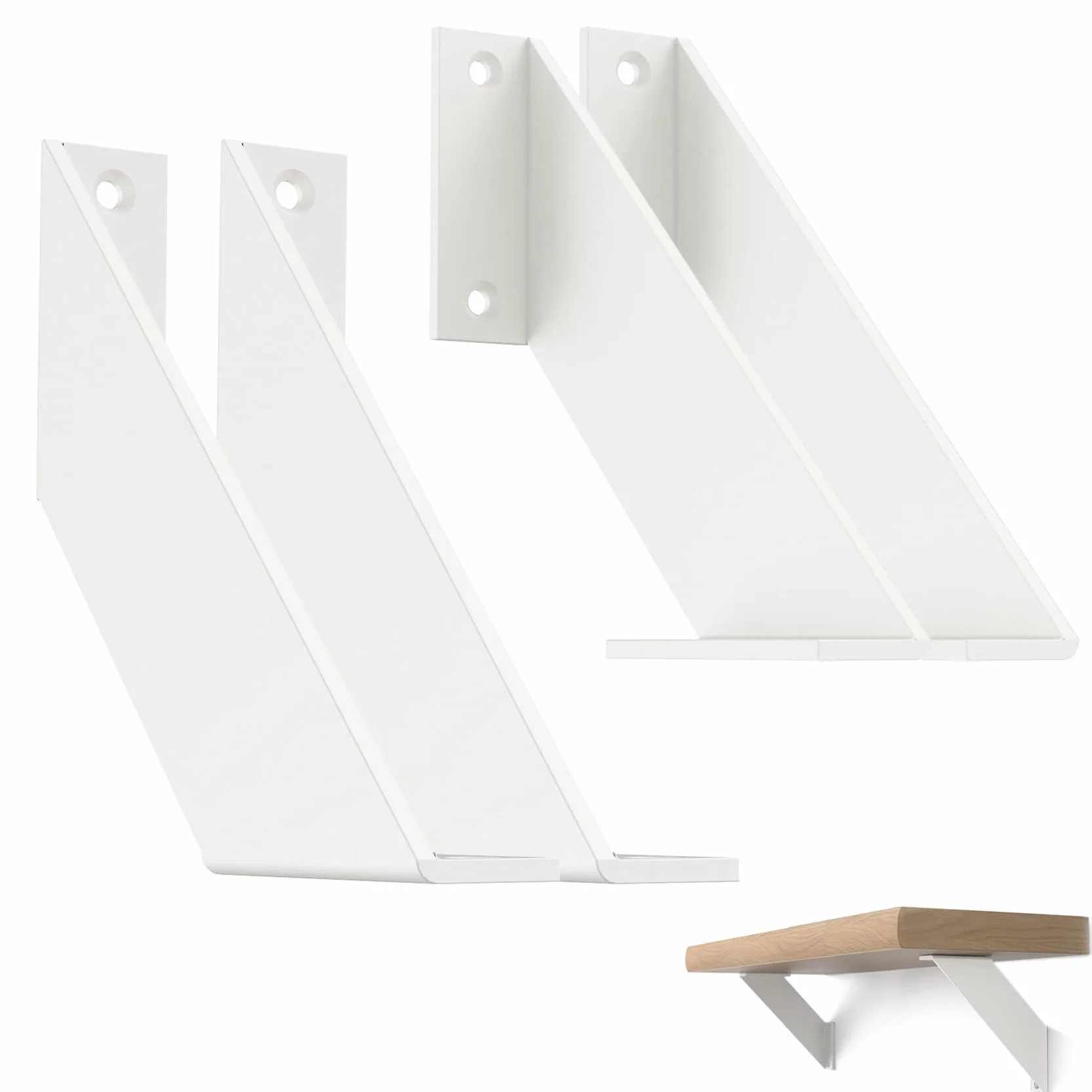 escuadras para estanterias blancas, soporte balda metalicas antiguos, angulos para estanterias de servicio pesado 20cm 4Piezas