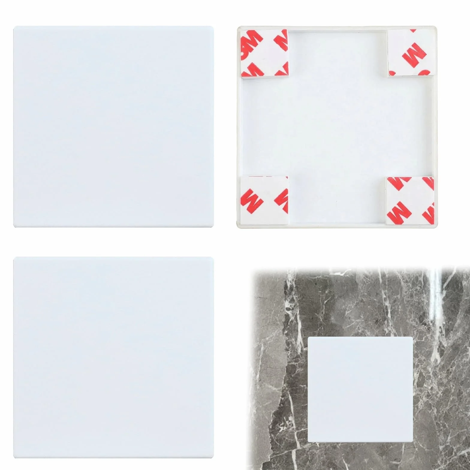 3 Piezas Tapa Enchufes, Tapa Ciega Enchufe Pared, Tapas Ciegas Empotradas Autoadhesivas 86x86 mm, Plástico Blanco, Para Enchufes o Interruptores No Utilizados