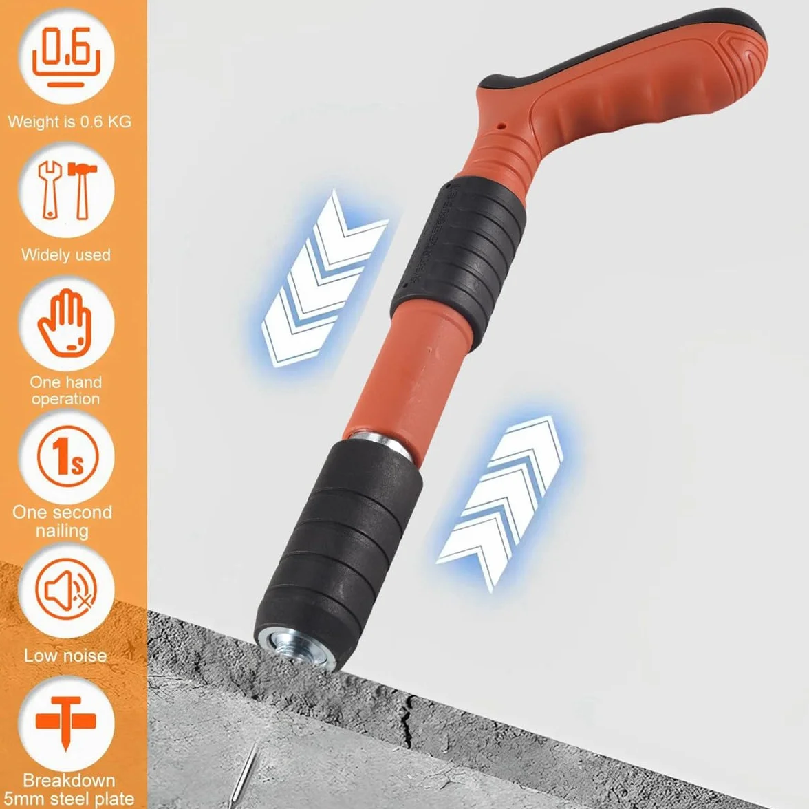 Mini herramienta clavadora manual para clavar, herramientas de fijación de aire ajustable, pared de cemento para carpintería