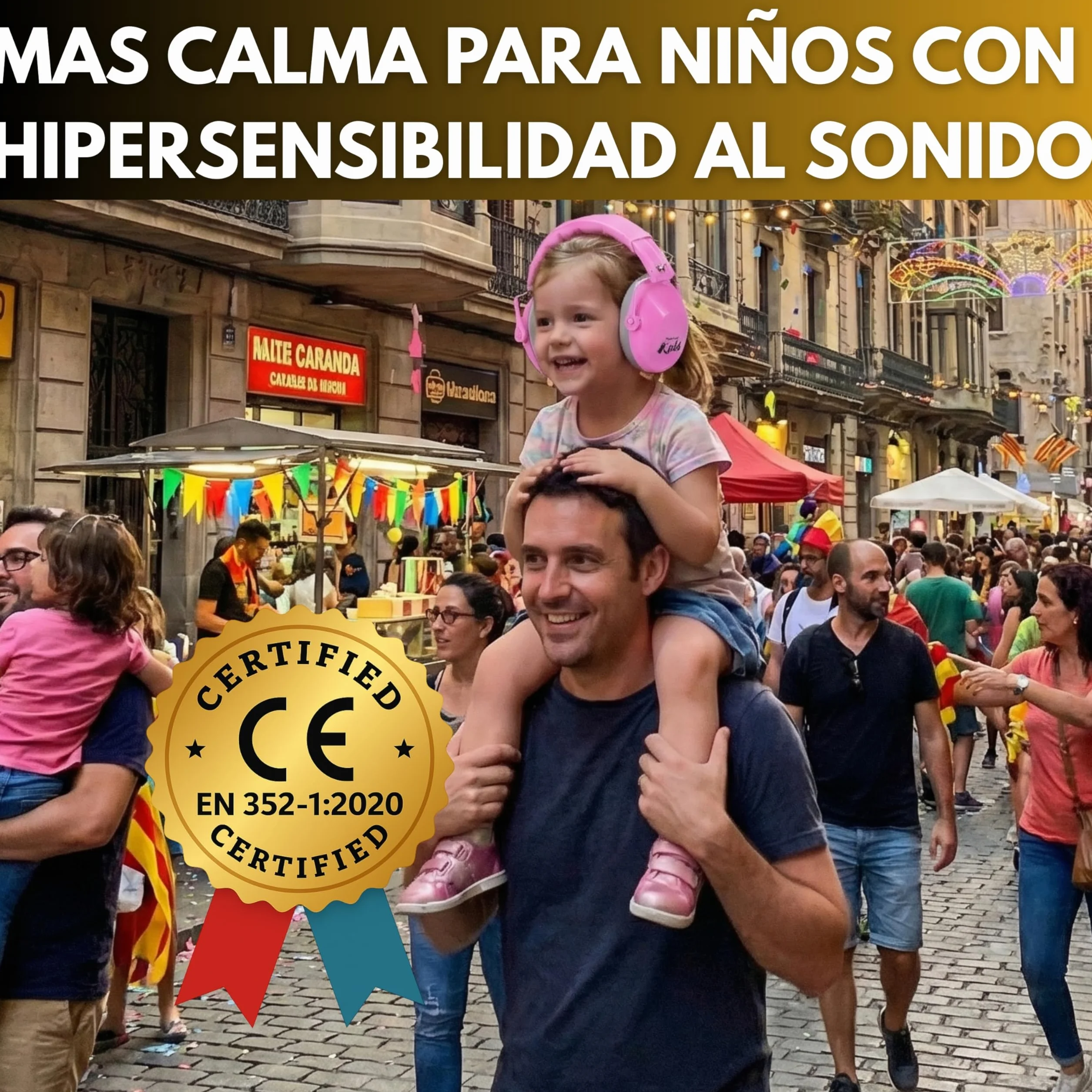 Cascos Antirruido para Niños 3-14 Años SNR 28 dB Protectores Auditivos Plegables Ajustables