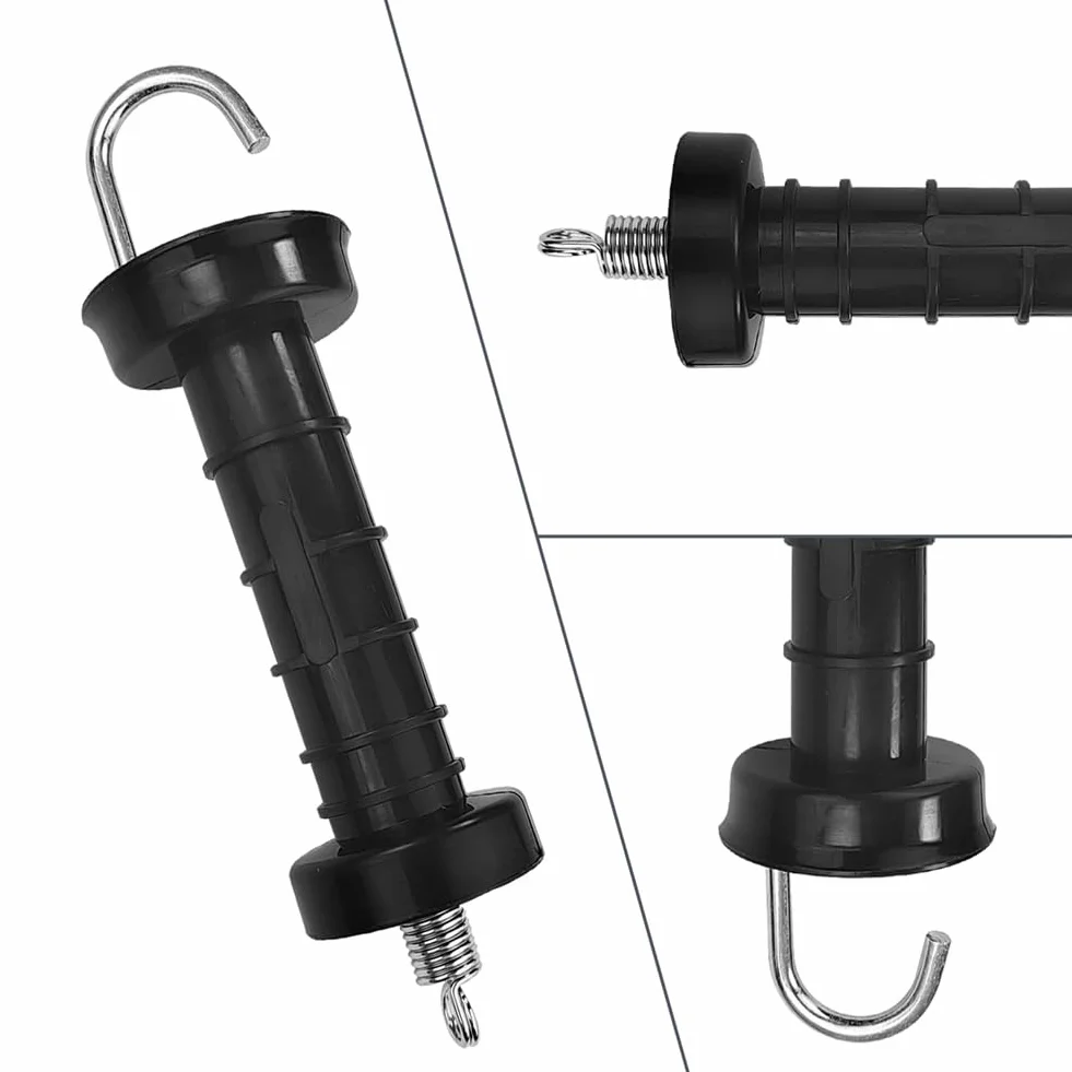 Manija de Puerta de 10 Piezas para Cerca EléCtrica, TensióN de Resorte Aislado, Accesorios de Repuesto para Cercas, para Puertas de Pasto