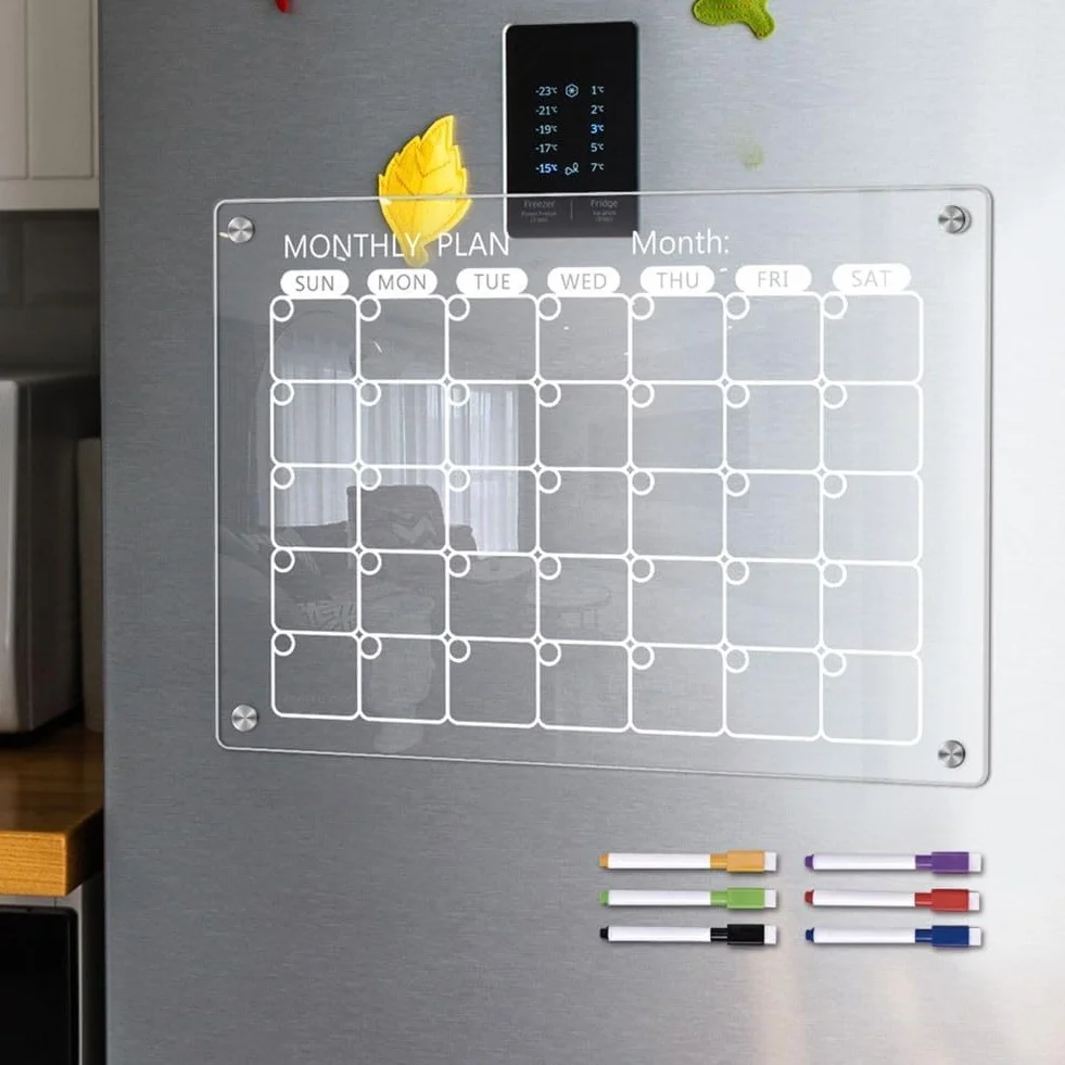 Tablero planificador acrílico con imanes fuertes para organización cocina oficina