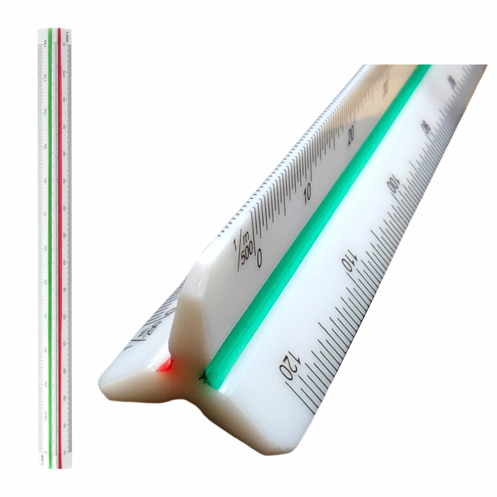 Raylu Paper Escalímetro Triangular Plástico 6 Escalas Codificado 3 Colores