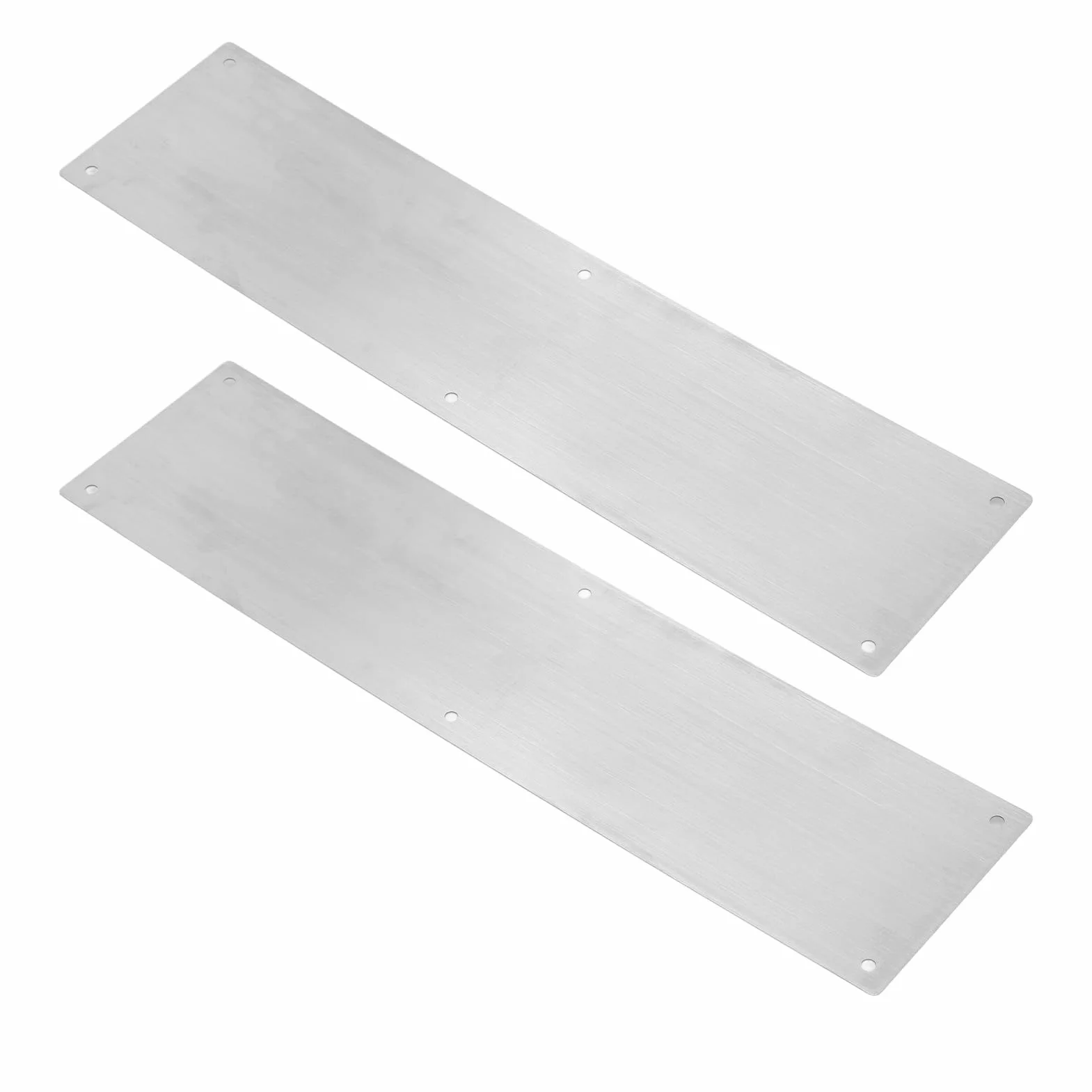 Placa de protección para puerta, 2 piezas de placas de protección de acero inoxidable de 16 x 4 pulgadas para puertas interiores y exteriores, evita que la puerta patee