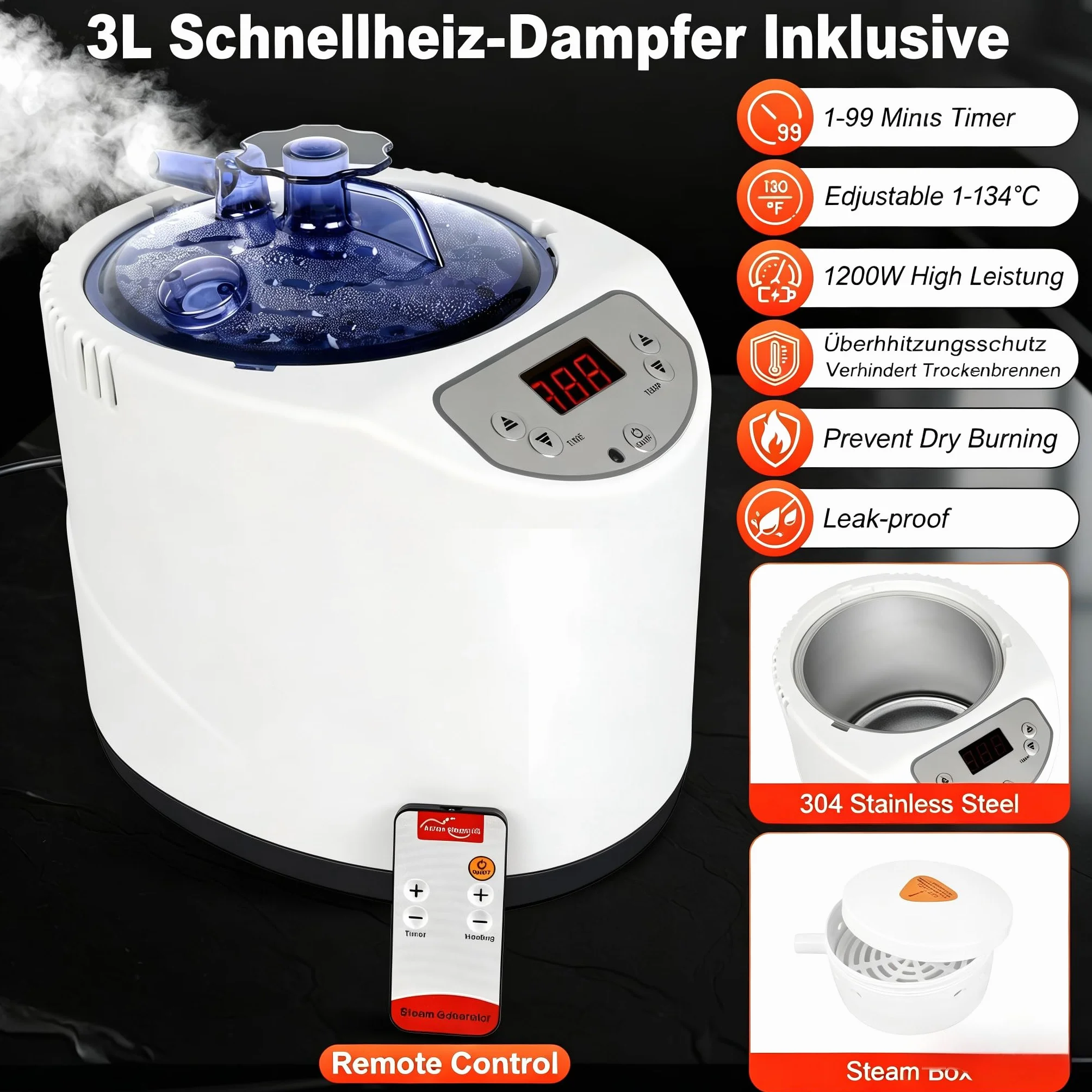 I-THERA-U Sauna de infrarrojos para el hogar - Sauna portátil de vapor de 660 y 850 nm sauna de vapor de cuerpo entero con 3L 1200 W generador de vapor baño de vapor, 15 niveles de calor, silla, mando