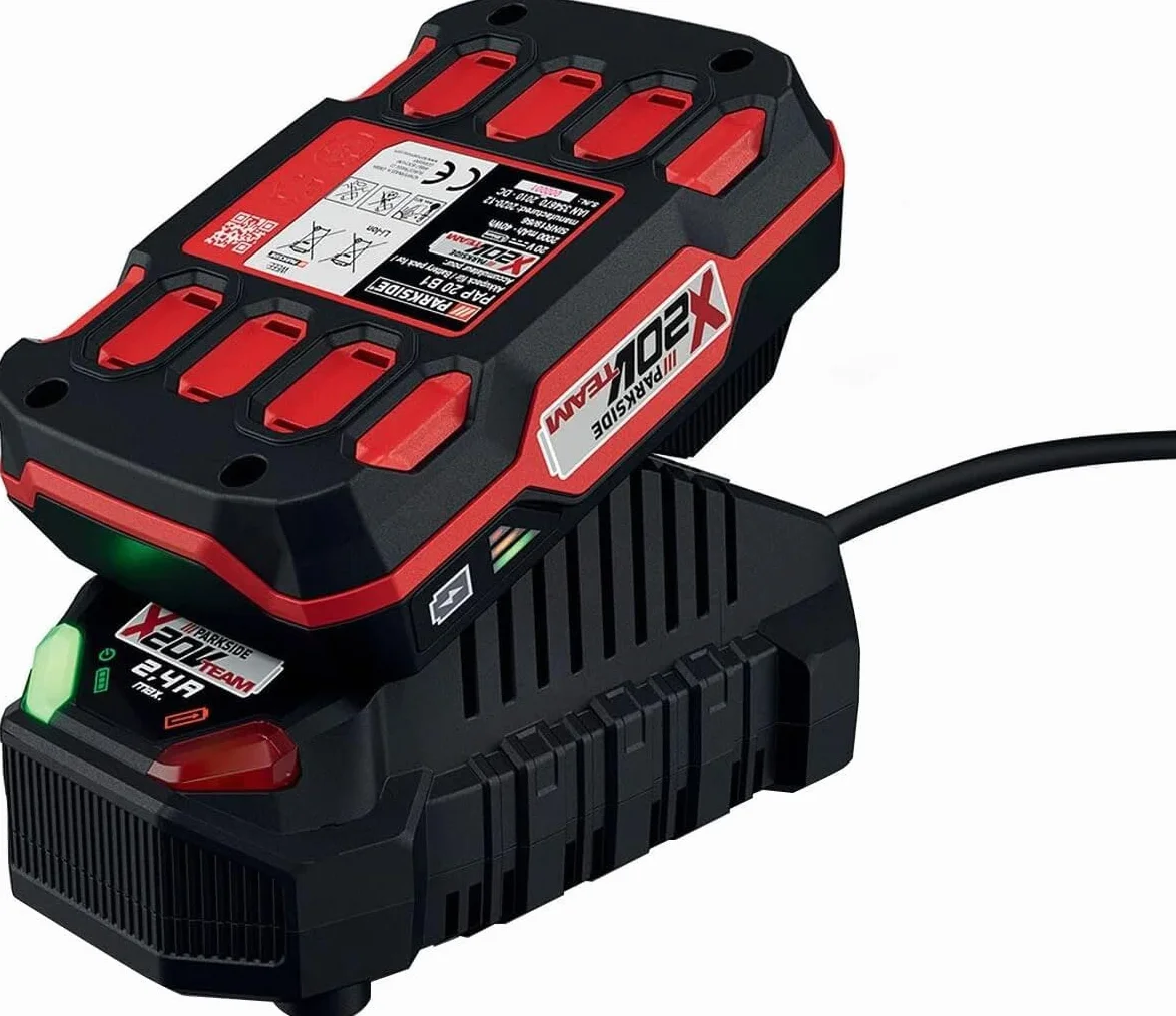 Parkside Batería recargable 20V 2Ah PAP 20 B1 + Cargador PLG 20 C1 para todas las herramientas de la serie Parkside X 20V Team