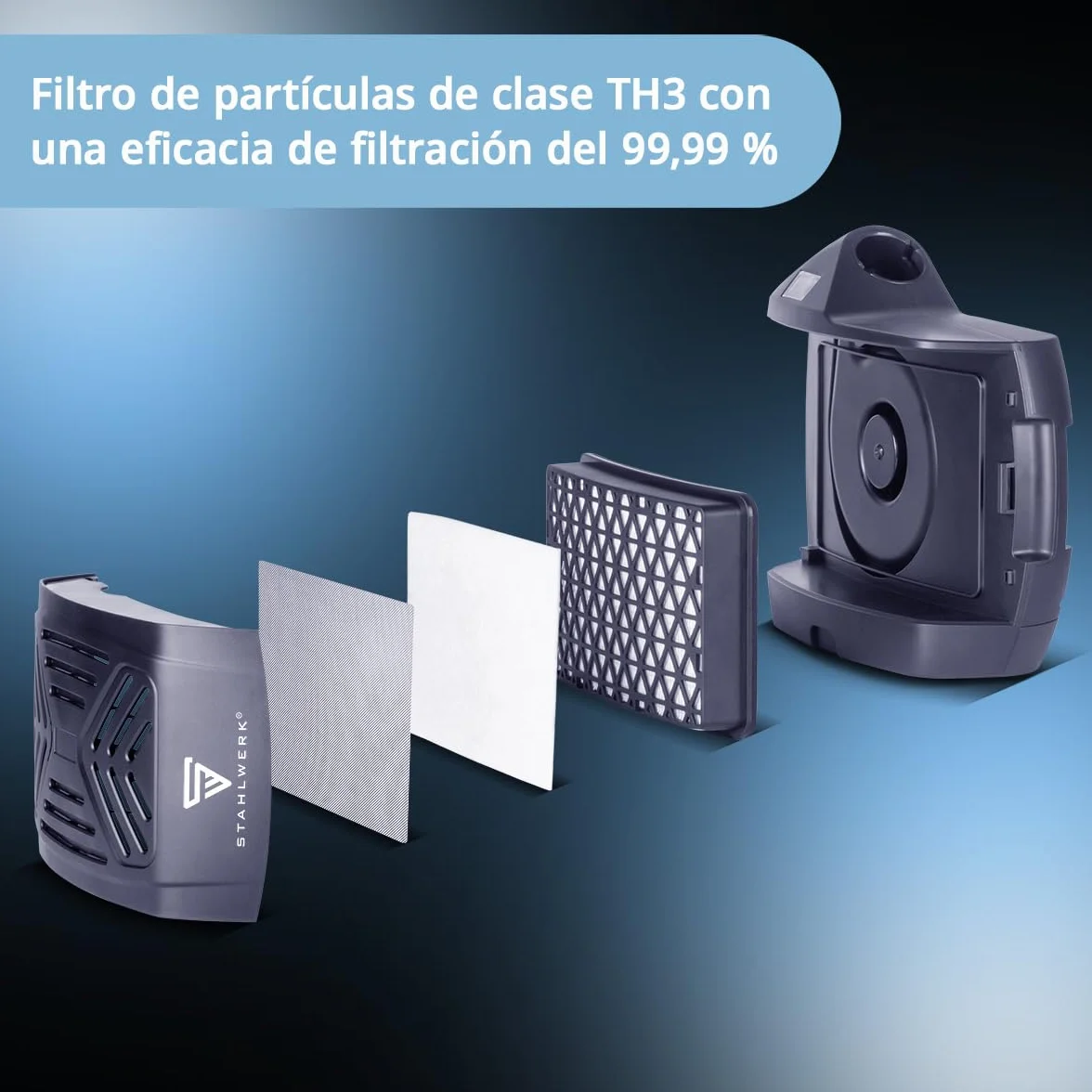 STAHLWERK Master Air - Casco de soldadura automático 3 en 1 con entrada de aire fresco, control de función por Bluetooth, reproducción de color verdadero, oscurecimiento DIN 4 a DIN 14, clase óptica 1