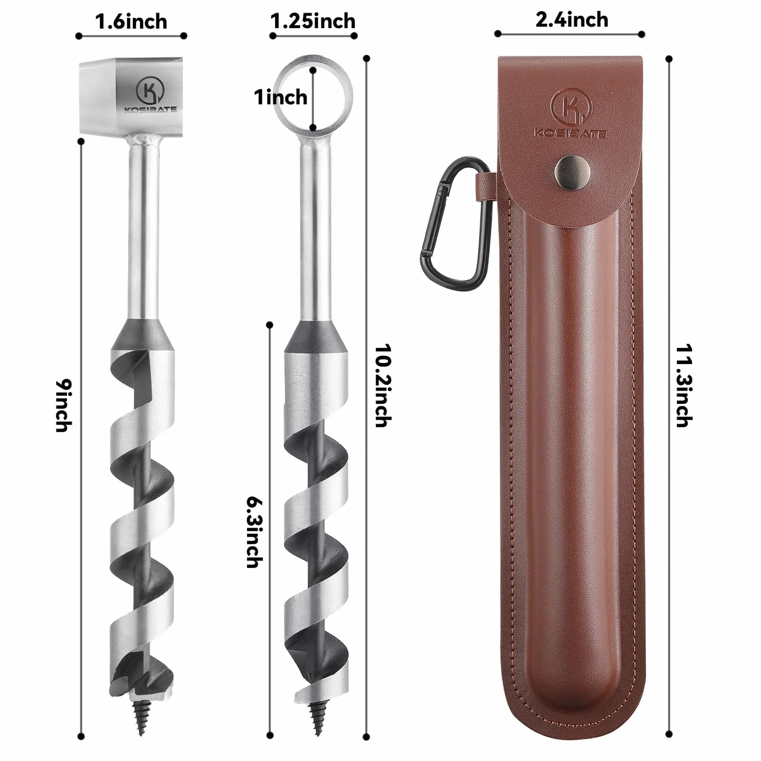 Kosibate Bushcraft Gear, llave de taladro manual para taladrar madera fácilmente, llave de colonos y herramientas de bushcraft, perfecta para tareas de camping y carpintería, taladro de madera de ojo
