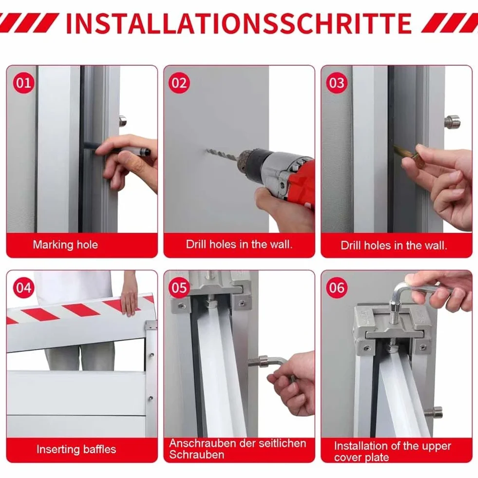 Barrera Contra Inundaciones para Puertas 188x40cm, AleacióN de Aluminio Barreras Contra Inundaciones para Puertas de Casas, Barrera MóVil de ProteccióN Contra Inundaciones En Puertas