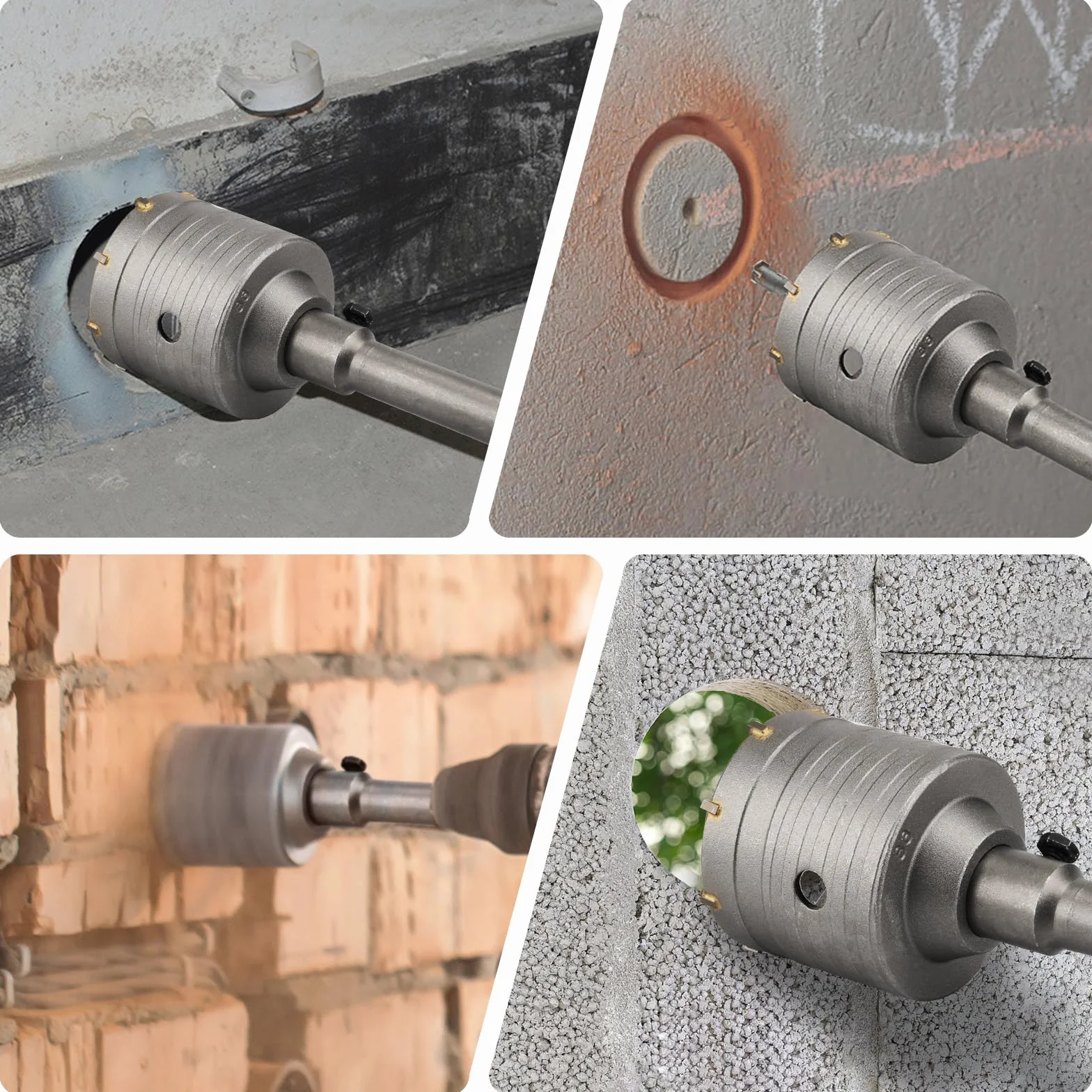 68mm Brocas Sierra Perforadora Hormigón, Lytool Brocas SDS Plus Hormigon con Barra de Conexión de 220 mm, para Cemento, Ladrillo, Piedra, Pared