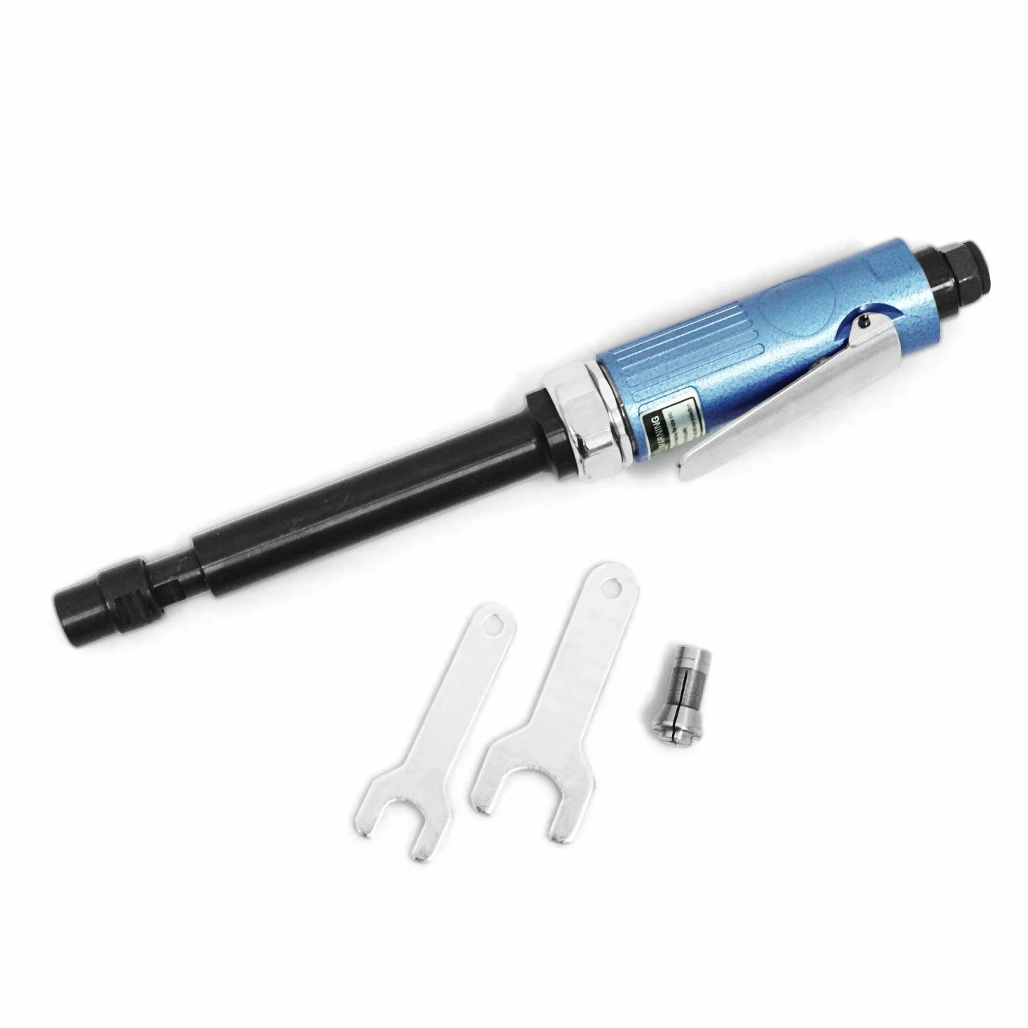 Amoladora troqueladora profesional Molinillo recto de aire comprimido (6.35 mm 1/4 "y 3 mm 1/8") Largo Mini Nuevo Azul