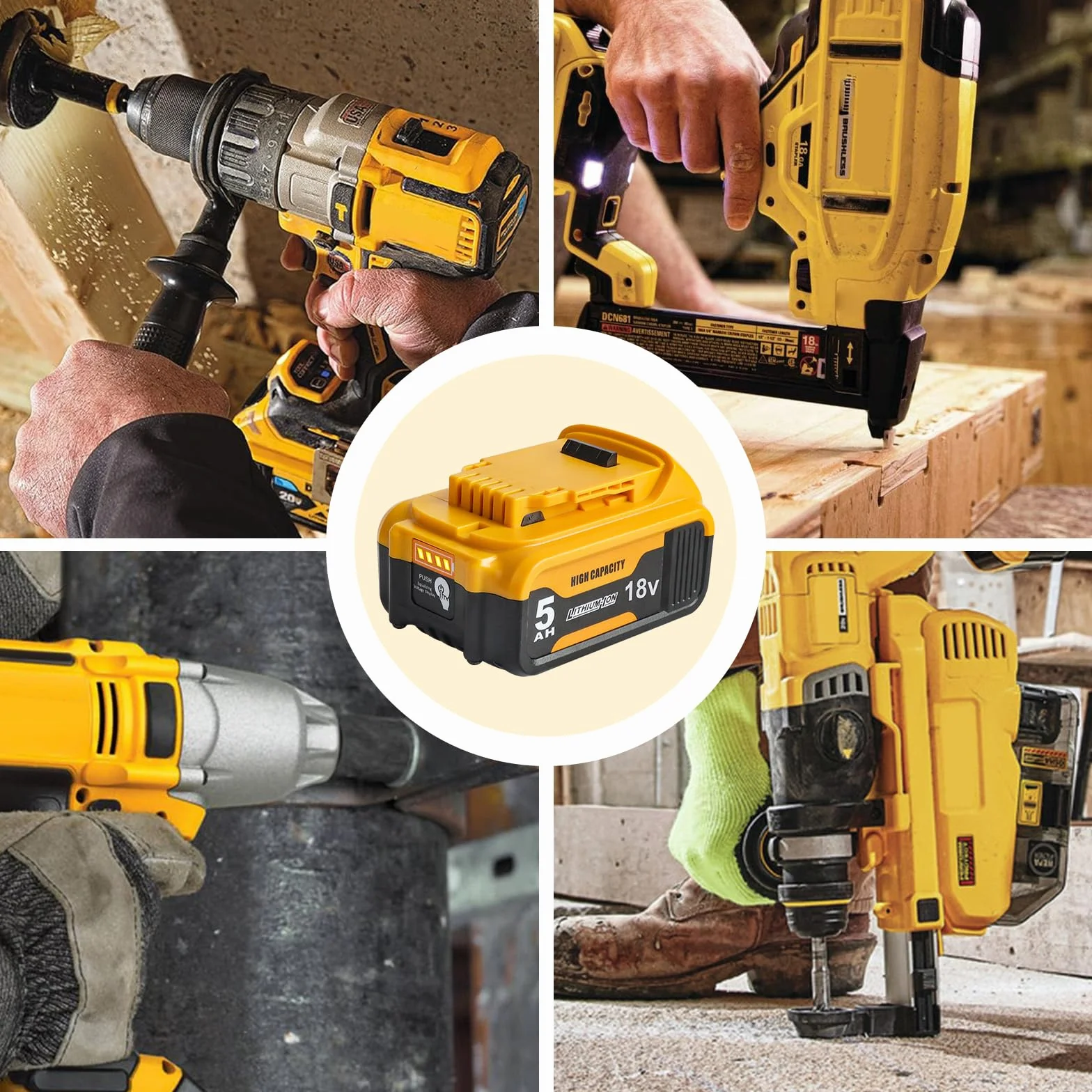 Waitley 5.0A DCB184 para Dewalt 18V Batería DCB184 DCB200 DCB182 DCB180 DCB181 DCB182 DCB200