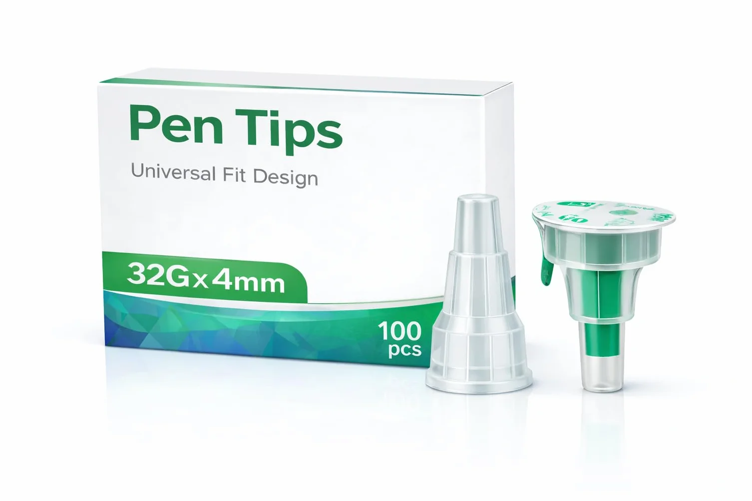 Puntas de pluma estériles desechables 32G (0,23 x 4 mm) 100 unidades, universalmente compatibles para laboratorio
