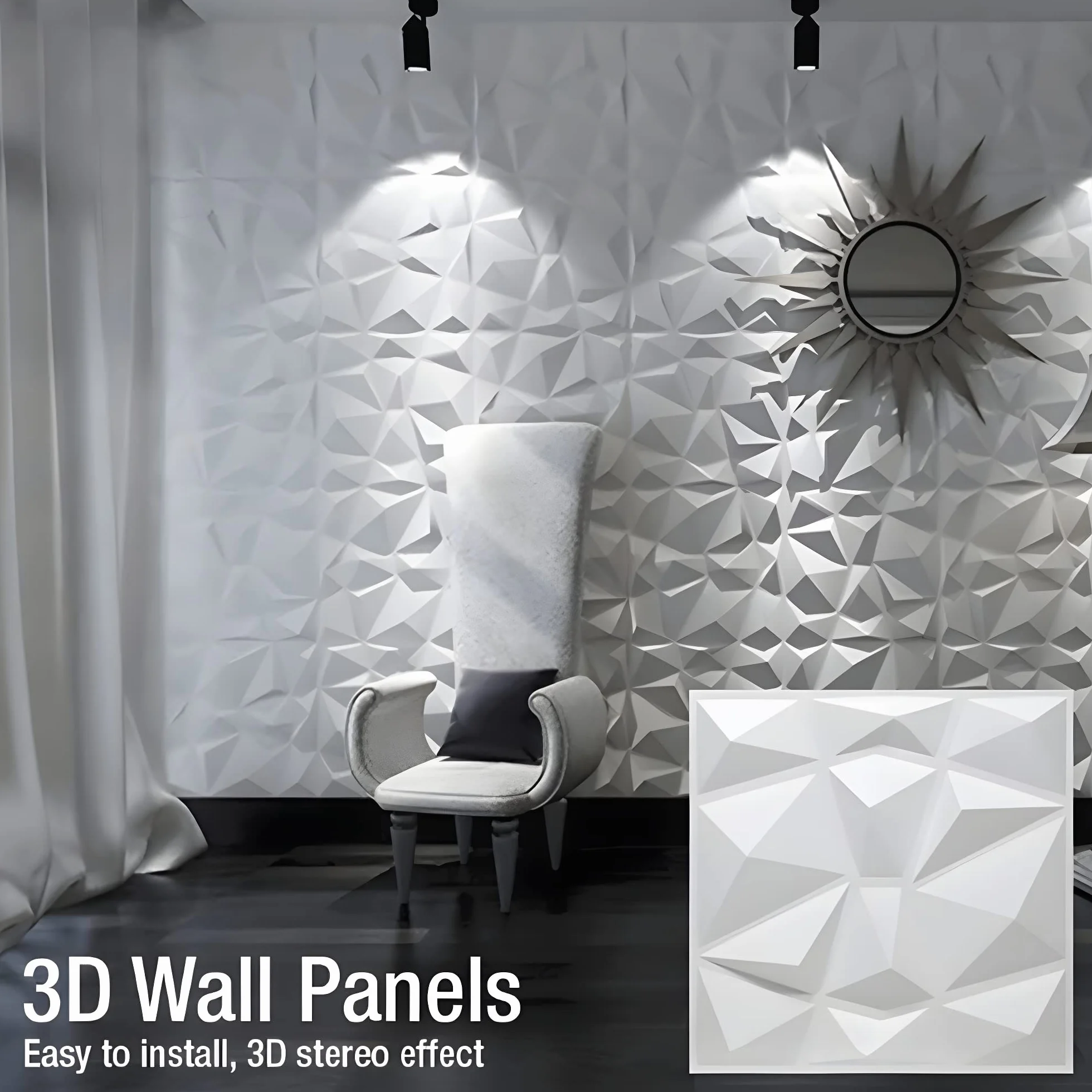 Paneles de pared 3D,30 * 30cm,PVC de alta rigidez,impermeable,resistente al calor, inodoro,blanco mate, para decoración de paredes interiores en sala de estar,dormitorio,vestíbulo