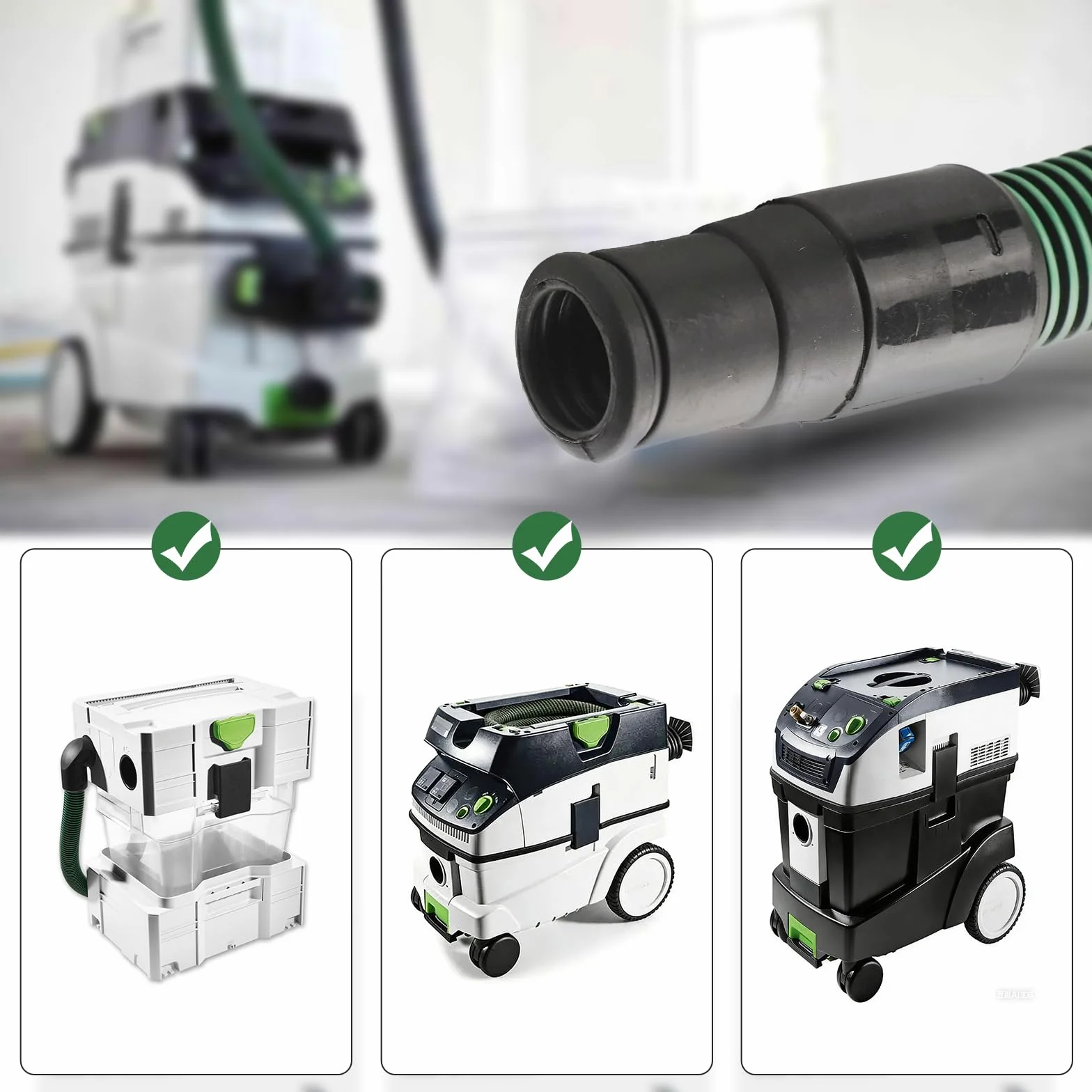 Tubo de Aspiración de Polvo 5 m Compatible con Festool CT 26/36/48, CT 15/25, CT Mini & CT Midi desde 2019, D27 (Ø35 mm) Tubo de Aspiración para Lijadoras y Sistemas de Aspiración