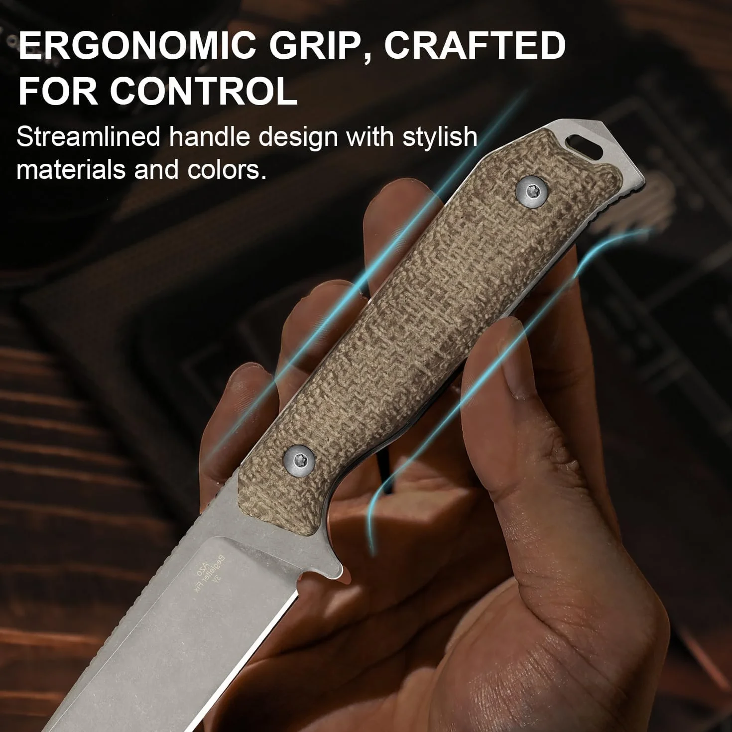 Kizer Begleiter Fix Cuchillos de Hoja Fija, 1045MD1