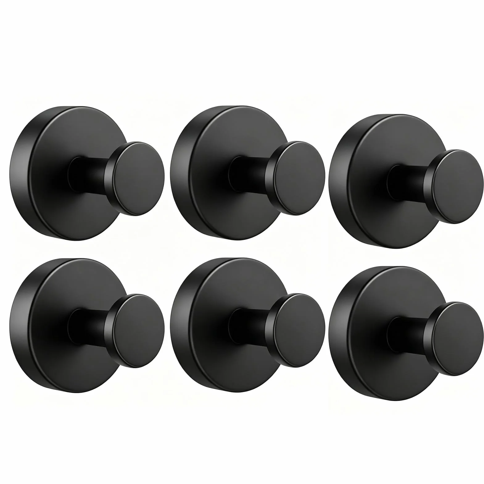 6 ganchos con ventosa, ganchos con ventosa, color negro, ventosa con toallero extrafuertes, reutilizables y extraíbles, ganchos para toallas de baño y cocina