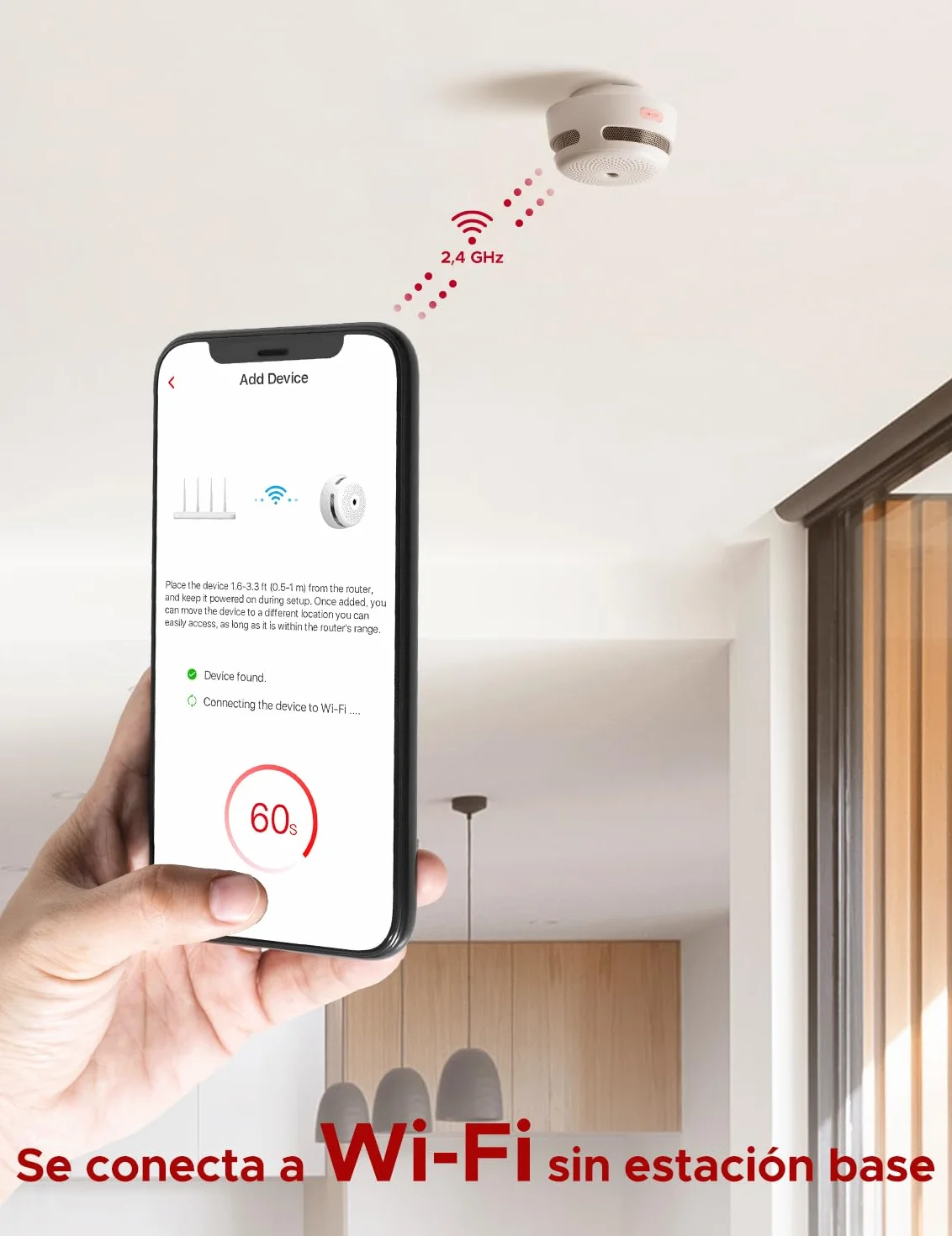 X-Sense Detector de Humo Wi-Fi Inteligente y Batería Reemplazable, Compatible con la Aplicación de X-Sense Home Security, Notificaciones en Tiempo Real, XS01-WX, 1 Pieza