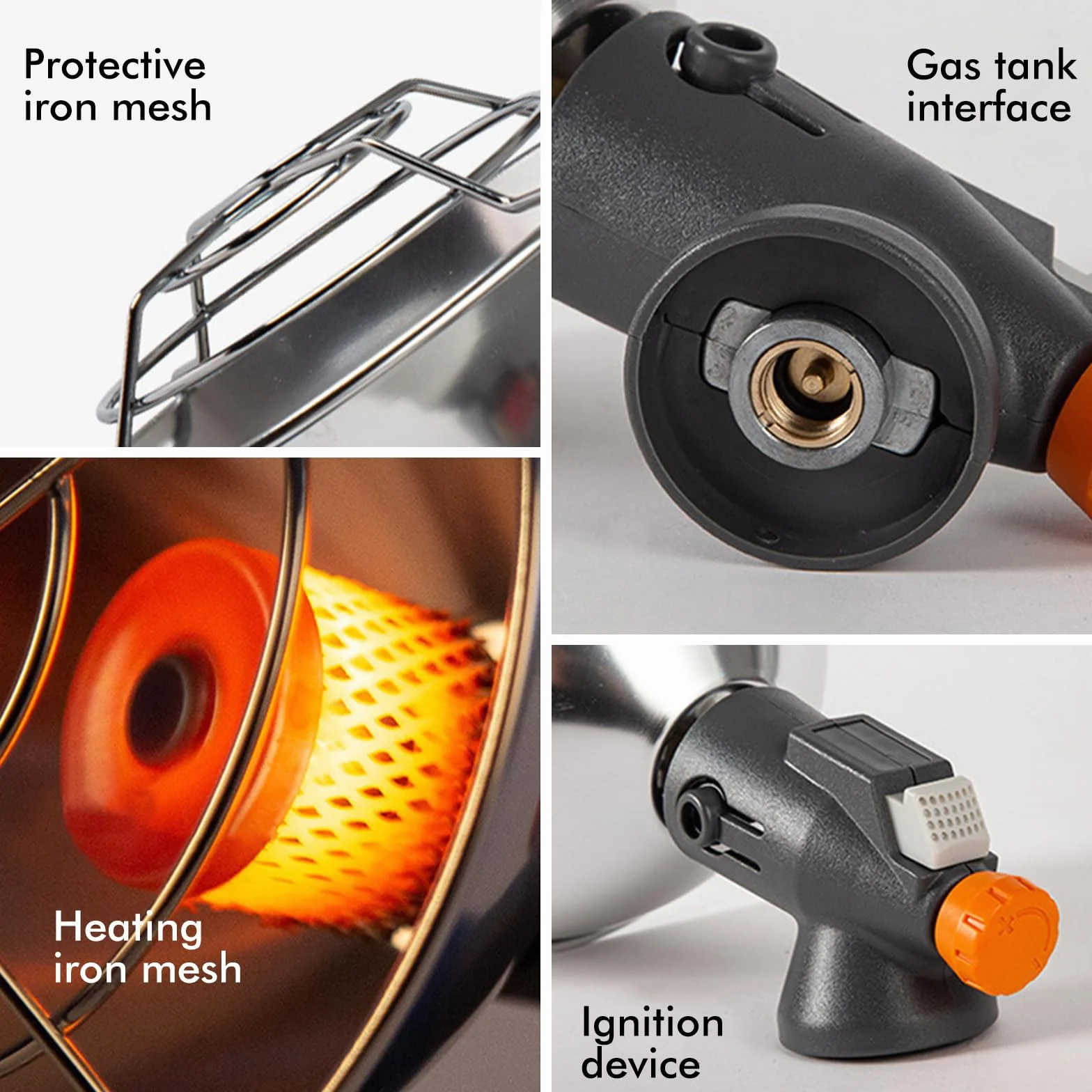 Calefacción de gas portátil, calentador de gas, calefactor de gas, calefactor de gas para camping, calefacción de gas con caja de almacenamiento, para invierno, camping, barbacoa, pesca (encendido