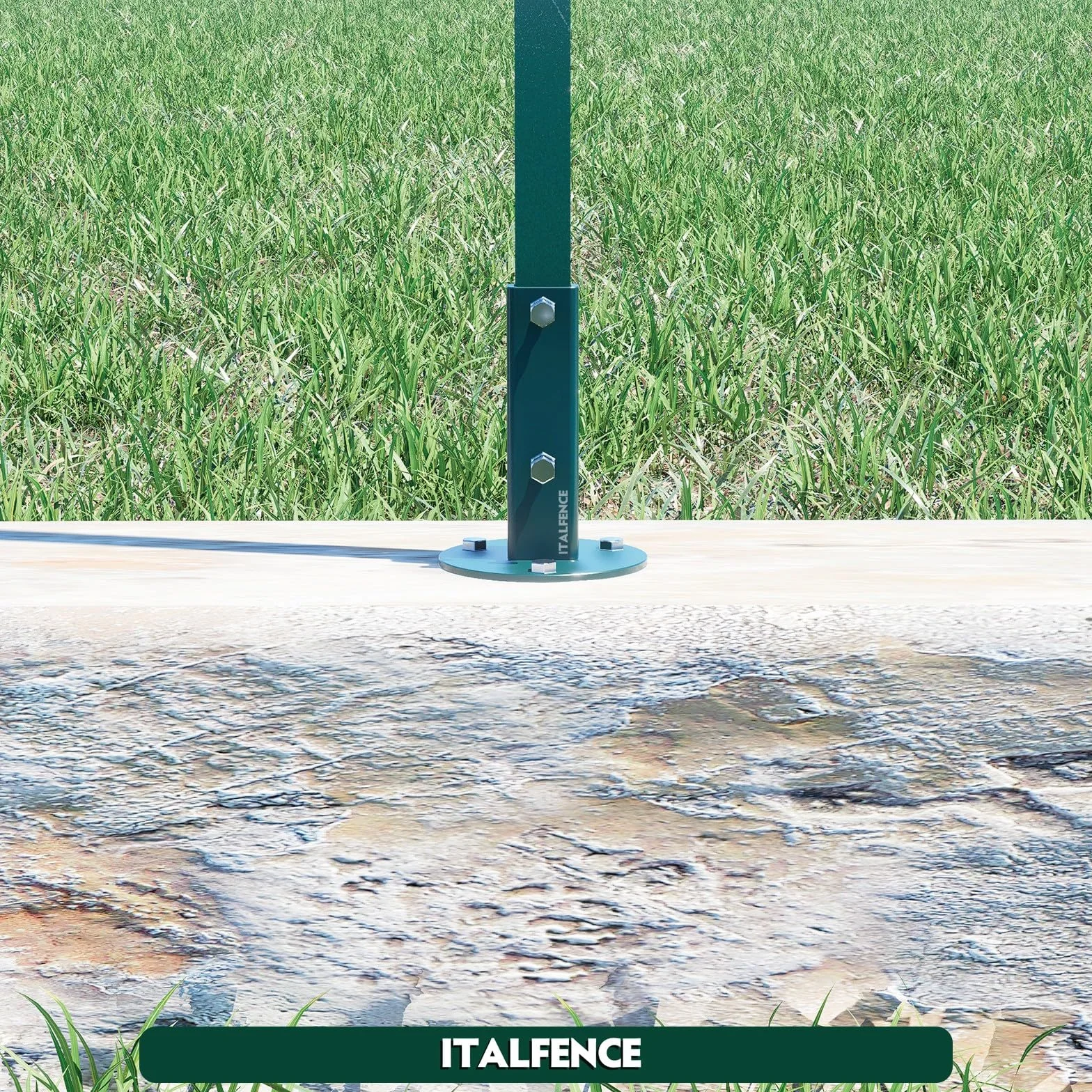 Base para poste T 30x30mm, acero plastificado [5 piezas]