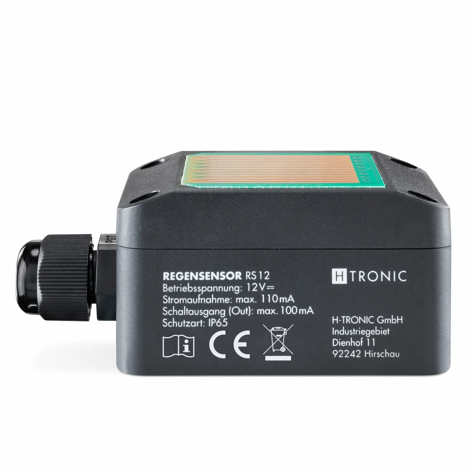 Sensor de lluvia RS 12 (detector de lluvia, control de toldo, control de ventana de techo)