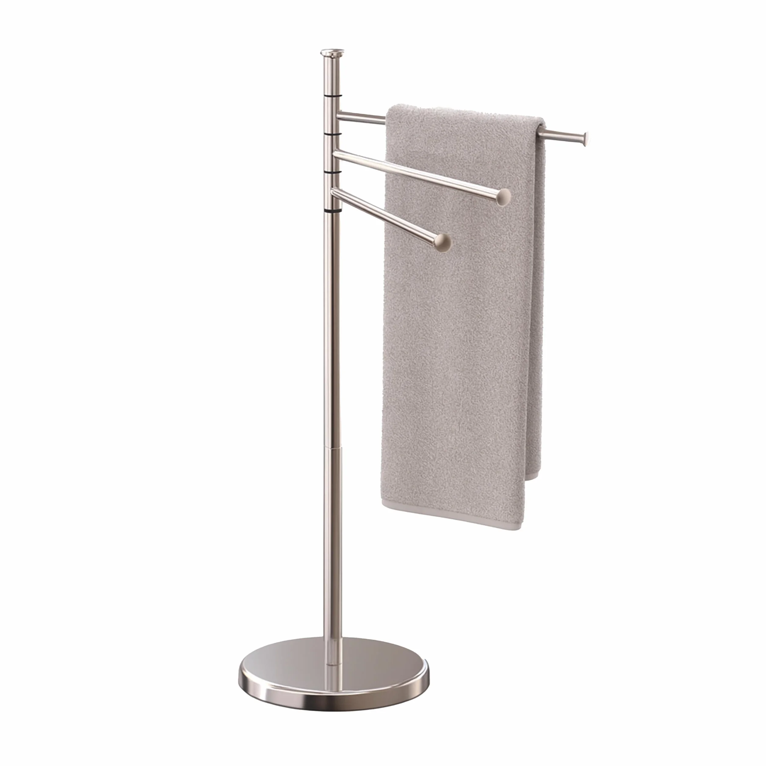 Relaxdays Toallero de Pie, 3 Brazos Giratorios, 85,5x42x22 cm, Soporte Toallas, Acero Inoxidable, Baño, Color a Elegir