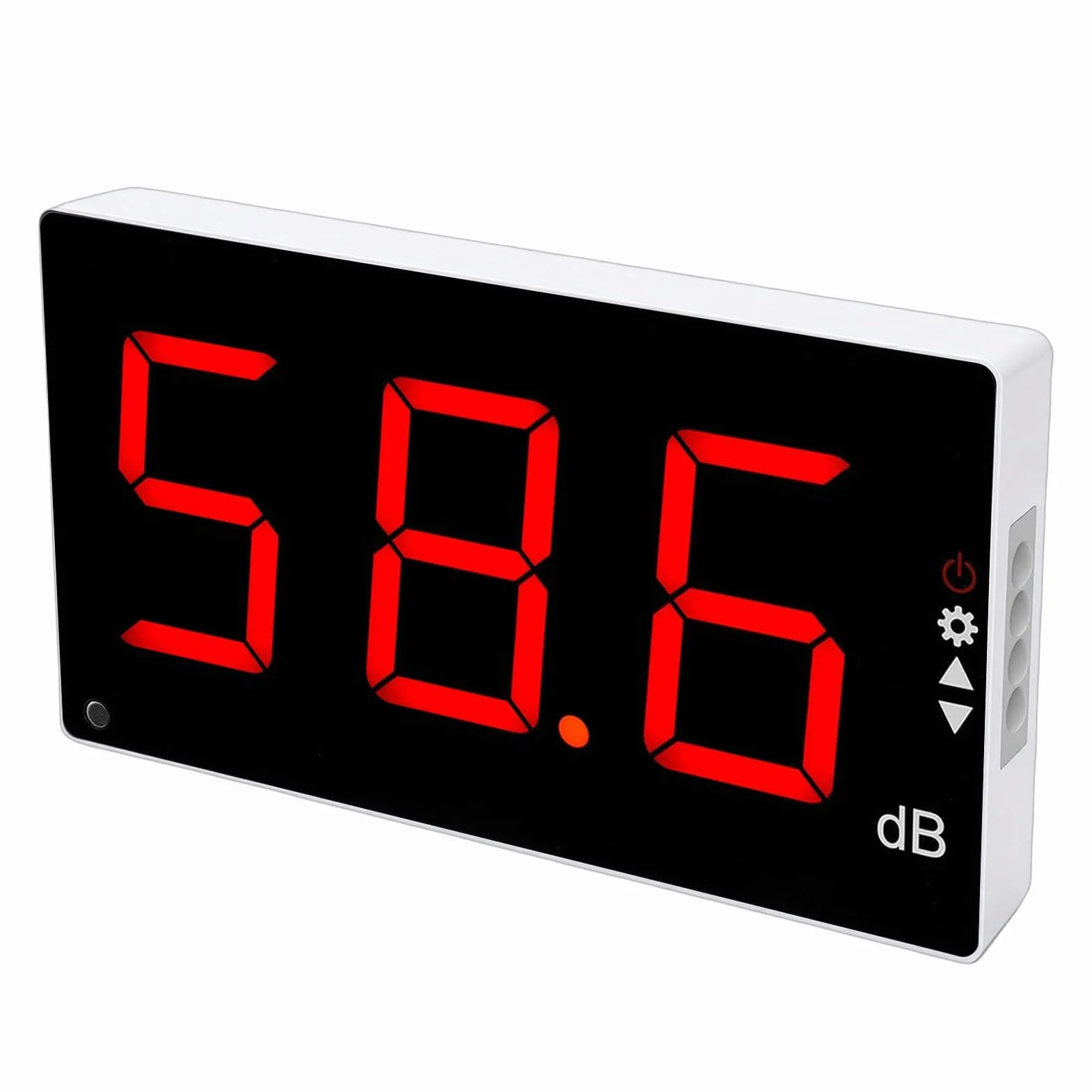 FTVOGUE Medidor de Nivel de Sonido de Pared, Medidor de Decibelios Digital con Pantalla LCD de 3 Pulgadas con Recordatorio de Sonido y Luz Intermitente, para Aula, Oficina, KTV, Bar,