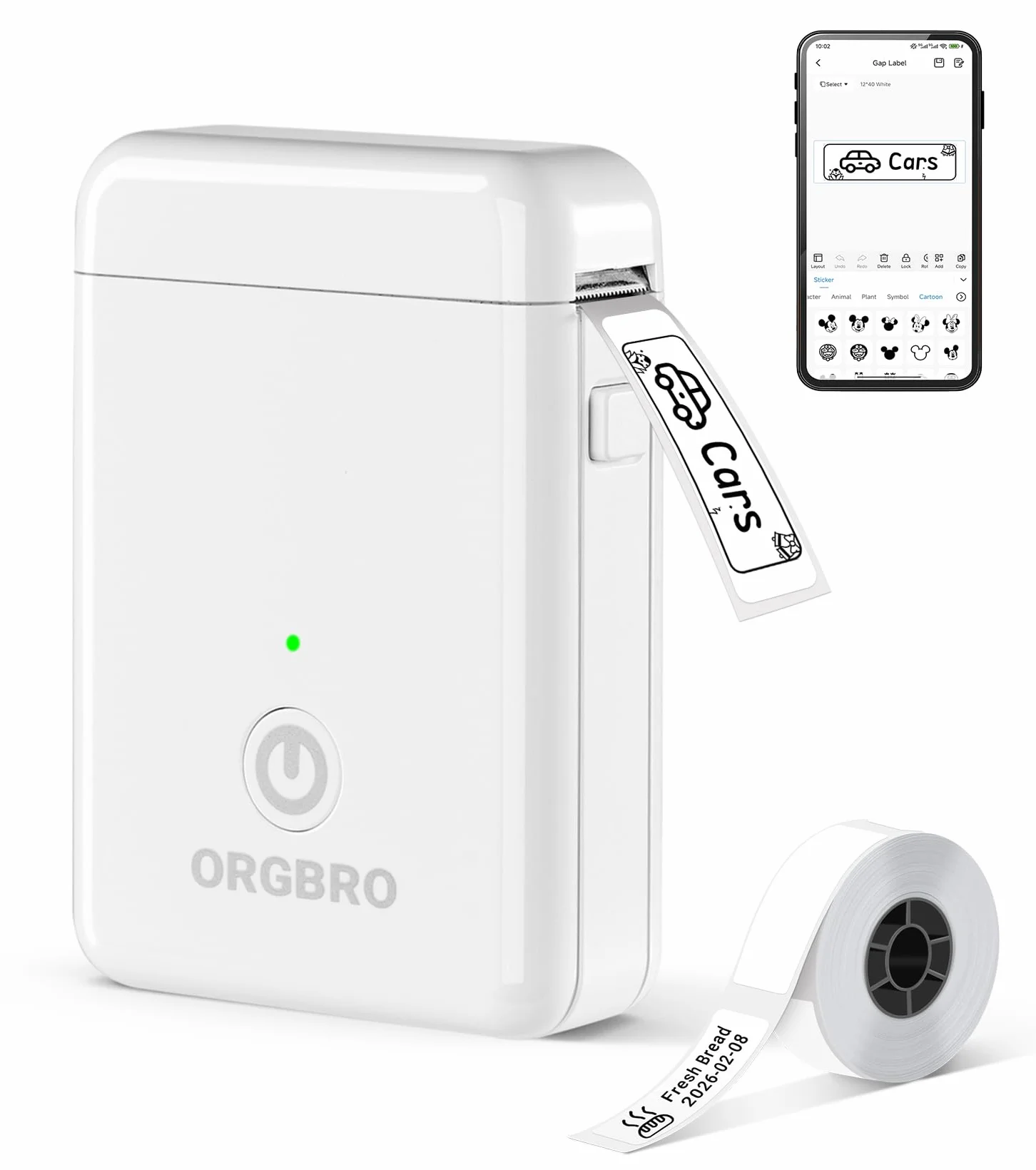 ORGBRO X1 Impresora Térmica de Etiquetas Portátil Bluetooth Mini Label Maker Compatible con iOS Android