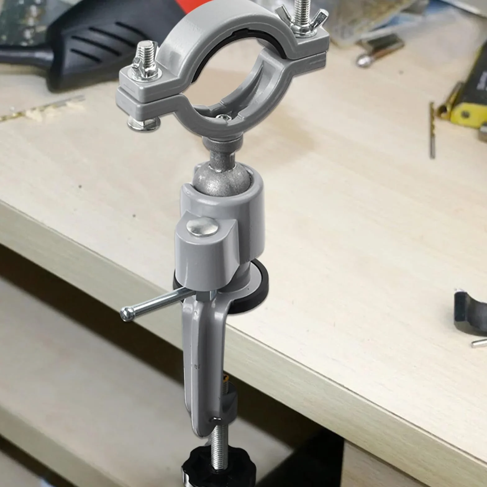 Volumoon Soporte para Taladro Eléctrico de Banco con Rotación 360 Grados y Tornillo, para Lijadora y Trabajo