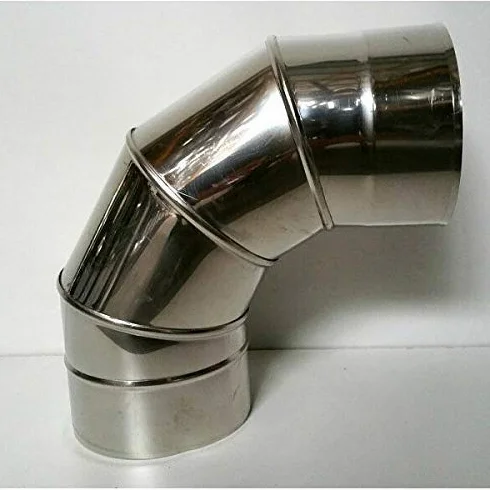 Acero Inoxidable Ajustable Codo 90 45 Grados Chimenea Forro Doblar Tubo - 200mm