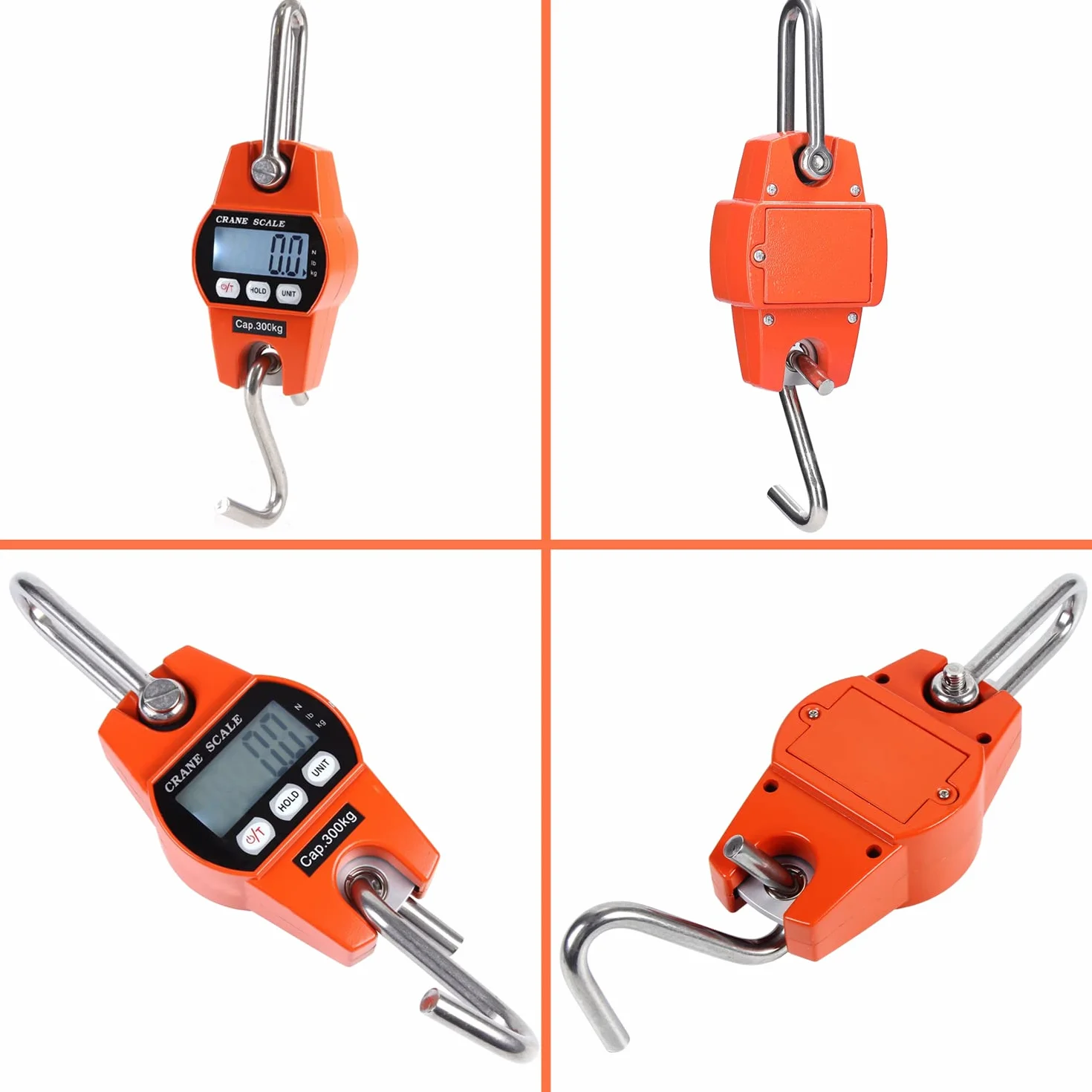 Báscula de Grúa Digital Colgante Electrónica - 300 kg/660 lb, Industrial Con Sensor Preciso, Mini LCD Portátil Con Gancho, Para Fábrica