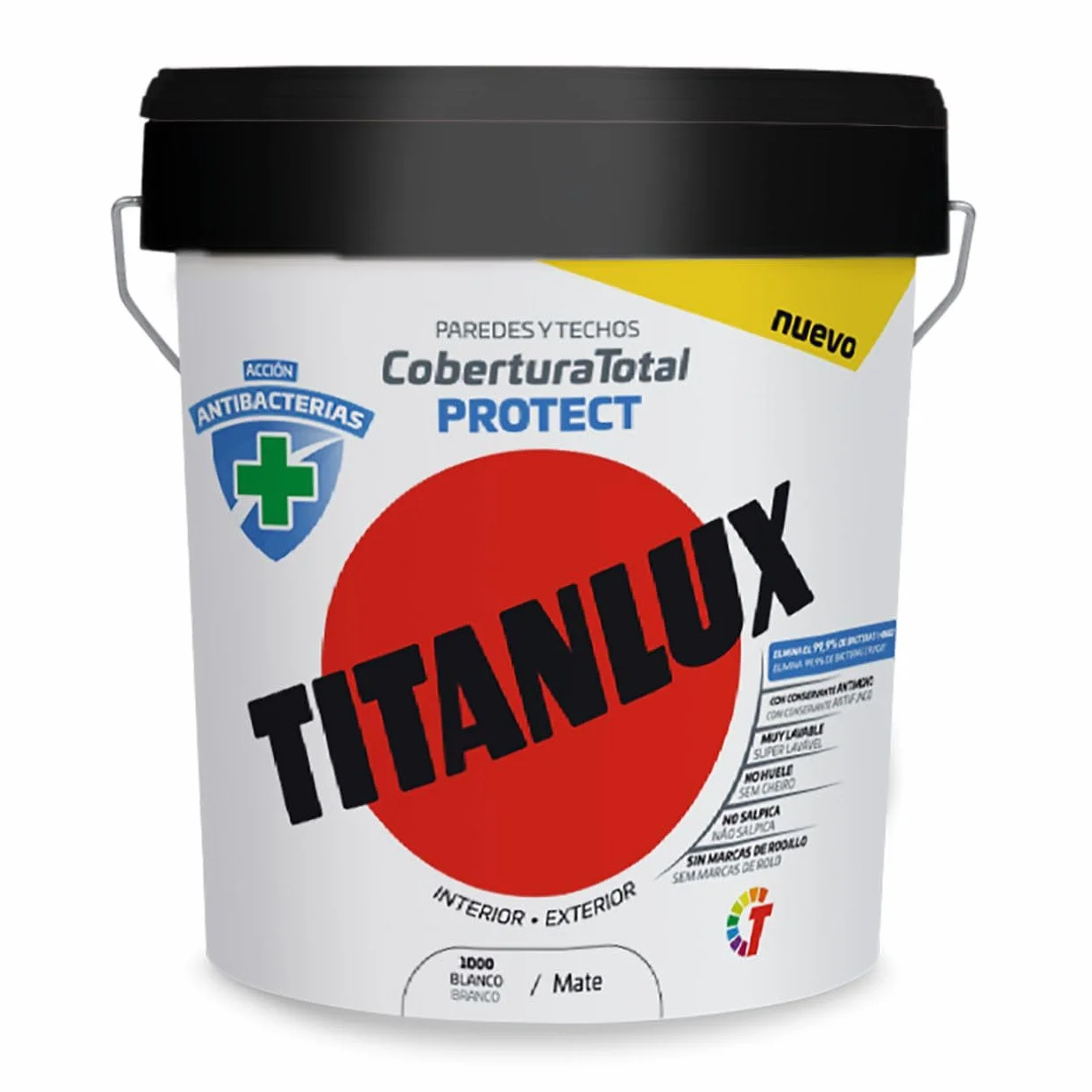 Titanlux Cobertura Total Protect pintura para paredes antibacterias Blanco 4L