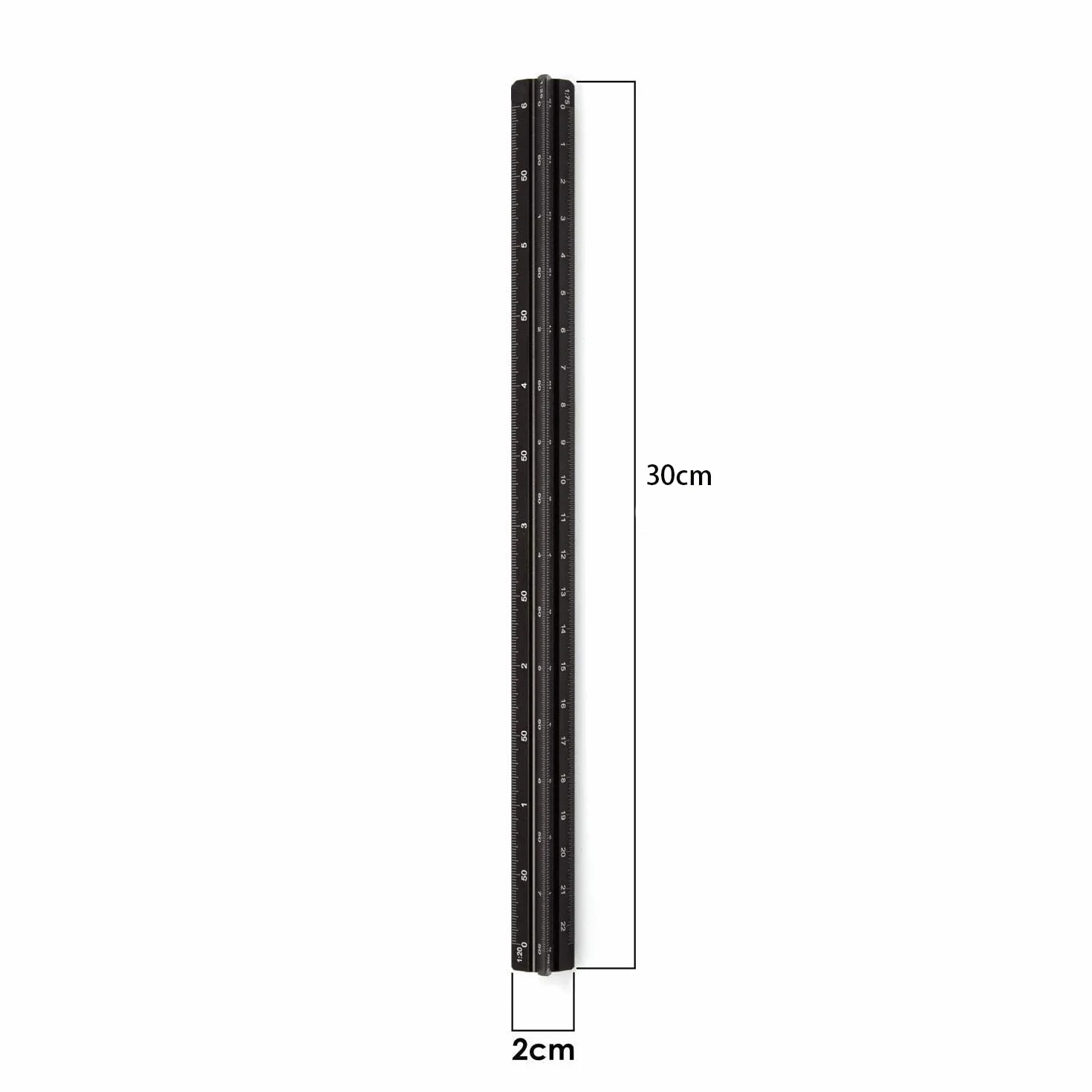 Regla de Escala Triangular de Aluminio 30 cm para Arquitectos e Ingenieros 1:20 1:25 1:50 1:75 1:100