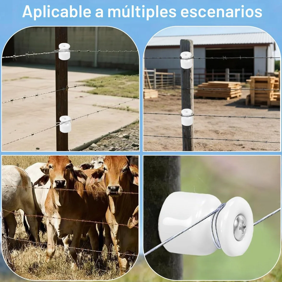 20PCS Aisladores de Porcelana para Cable Trenzado Ø19 mm, Abrazadera Cable Porcelana, Aisladores de Ceramica Blanco, Aislante dePorcelana con Tornillos y Tacos para Seguridad deCable Eléctrico