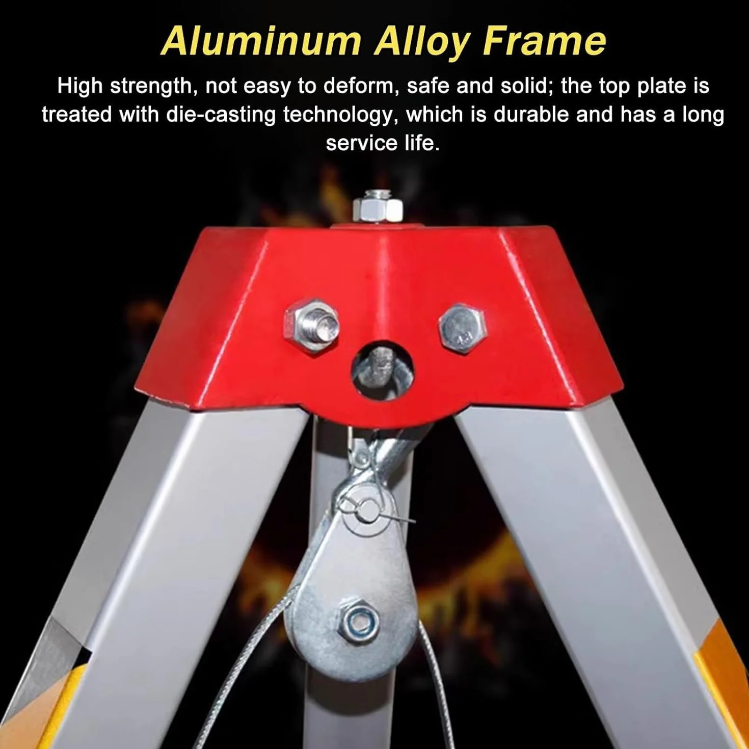 Trípode de rescate contra incendios con cabrestante de 1200 1800 2600 libras, Sistema de rescate con trípode de aluminio para entrada de túnel de pozo de alcantarillado(1200LBS Winch+Fall Prote