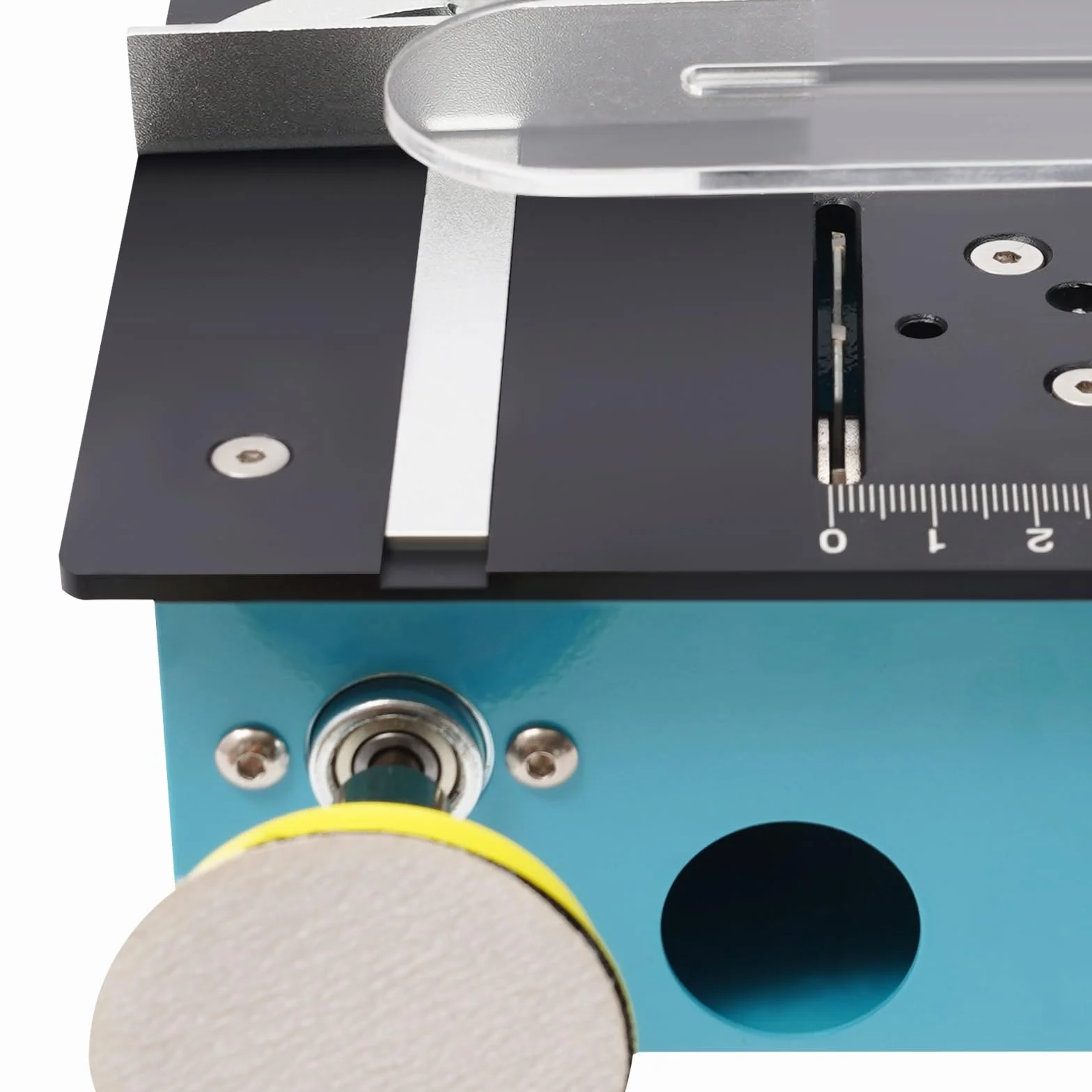 Mini sierra de mesa 96 W Power Mini Multifunción 5000RPM 7 velocidades 0-90 ° corte para bricolaje, madera y acrílico