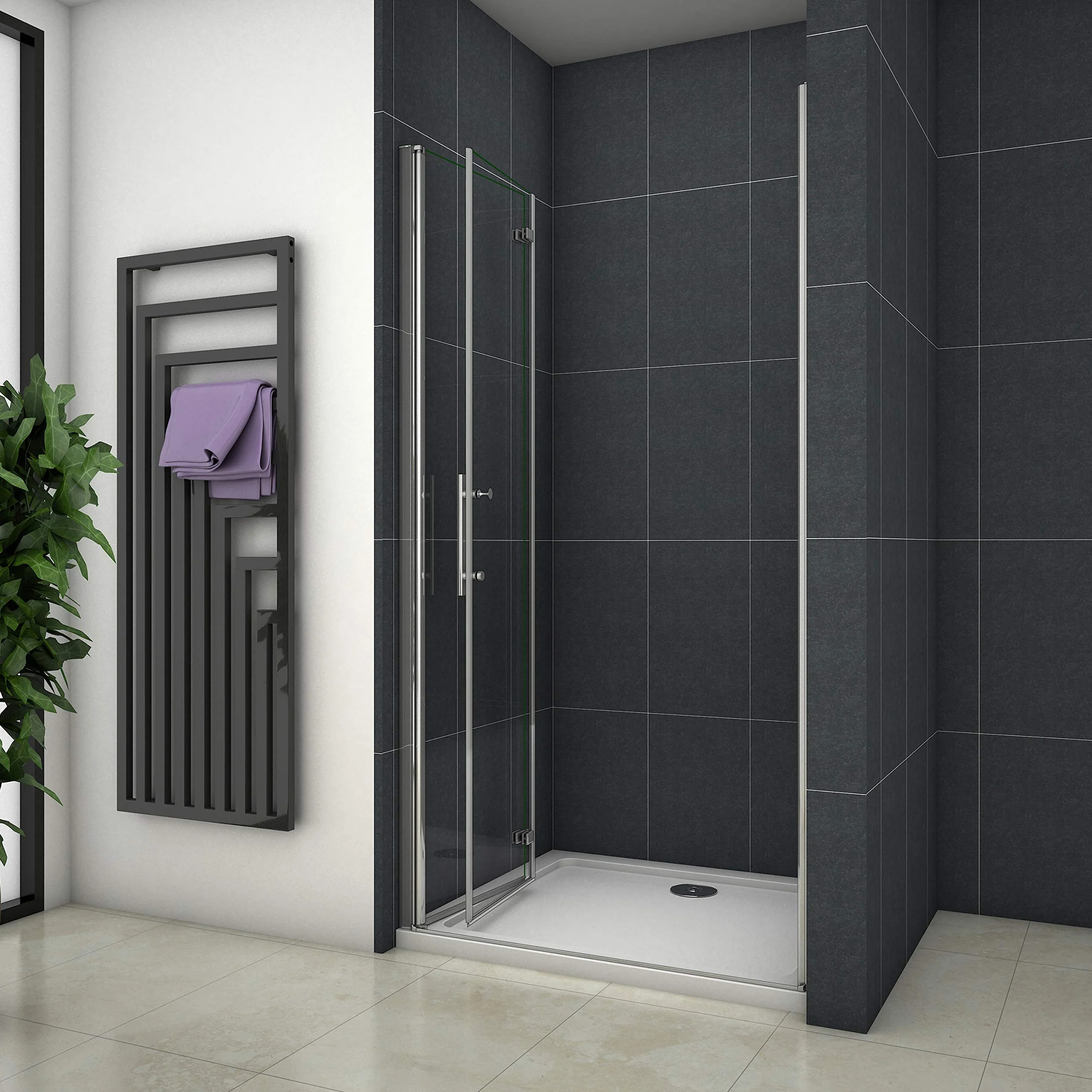 AICA SANITARIOS Mampara de Ducha Plegable Antical 110x195cm