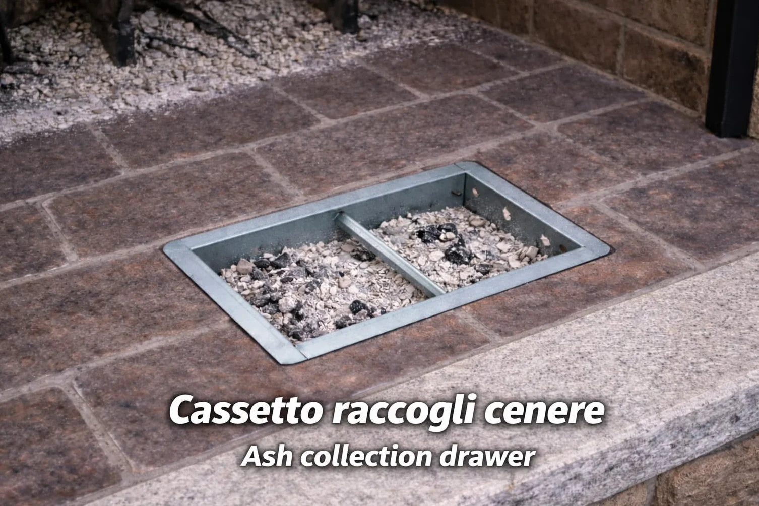 FONDERIA BONGIOVANNI | Cajón de chapa galvanizada | Recolección de cenizas | Cajón para chimenea | 30x16x8 h cm | Equipo Chimenea