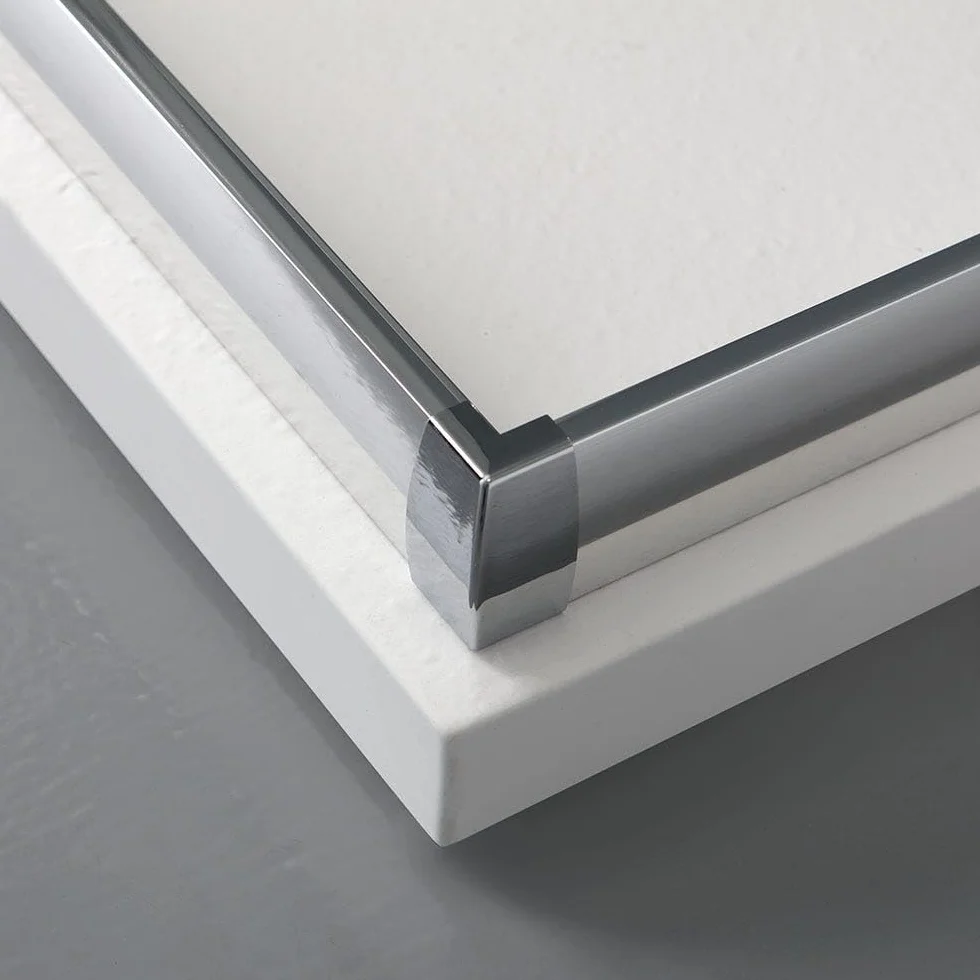Kiamami Valentina - Ducha 70x120 con apertura en esquina, transparente, estructura de aluminio | Giada