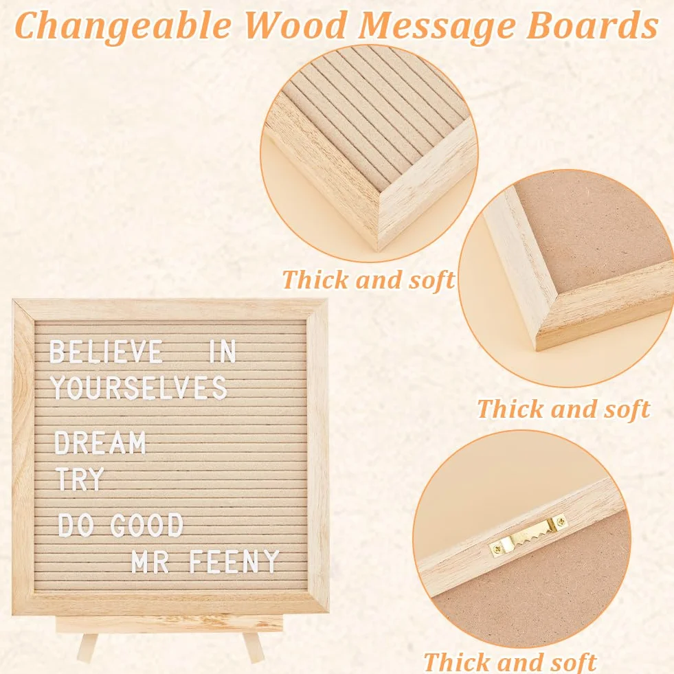 OLYCRAFT Tablero de Letras de Madera 25x25 cm con Soporte 340 Uds