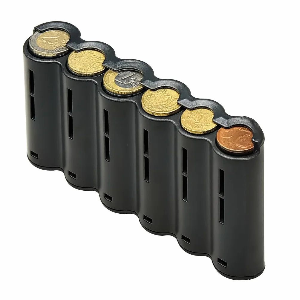 6 Agujeros Dispensador de Monedas de Euro, Organizador y Portamonedas