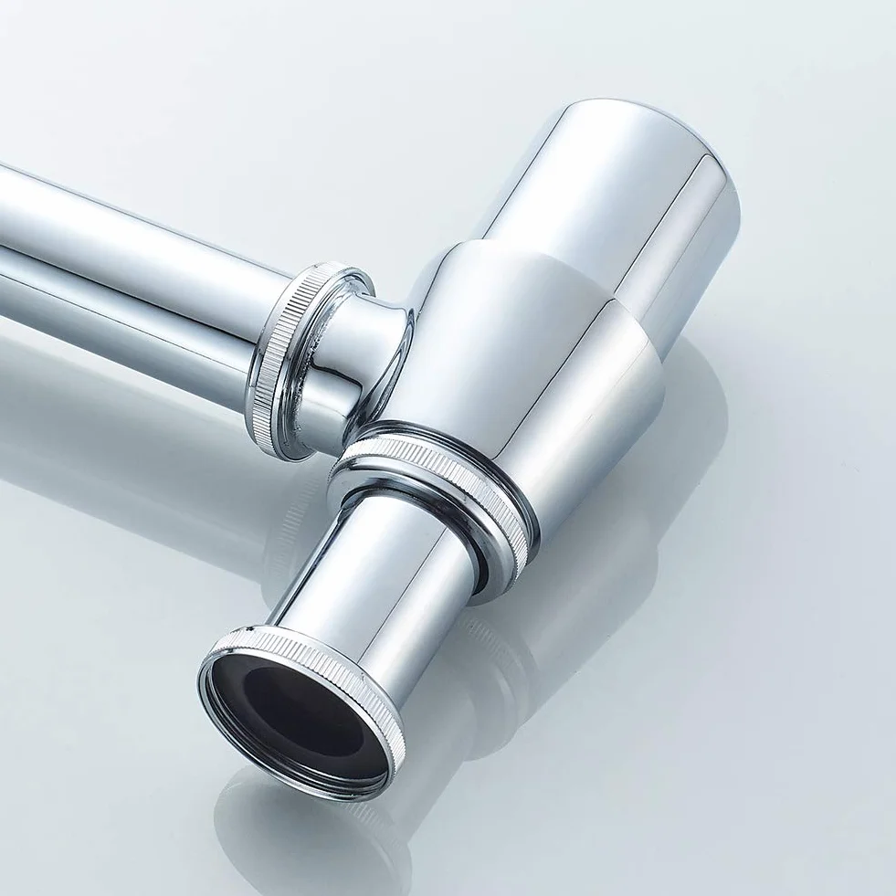 Ibergrif Sifón Universal para Fregadero 1-1/4 pulgadas x 32 mm Antiolor Regulable en Altura Cromado