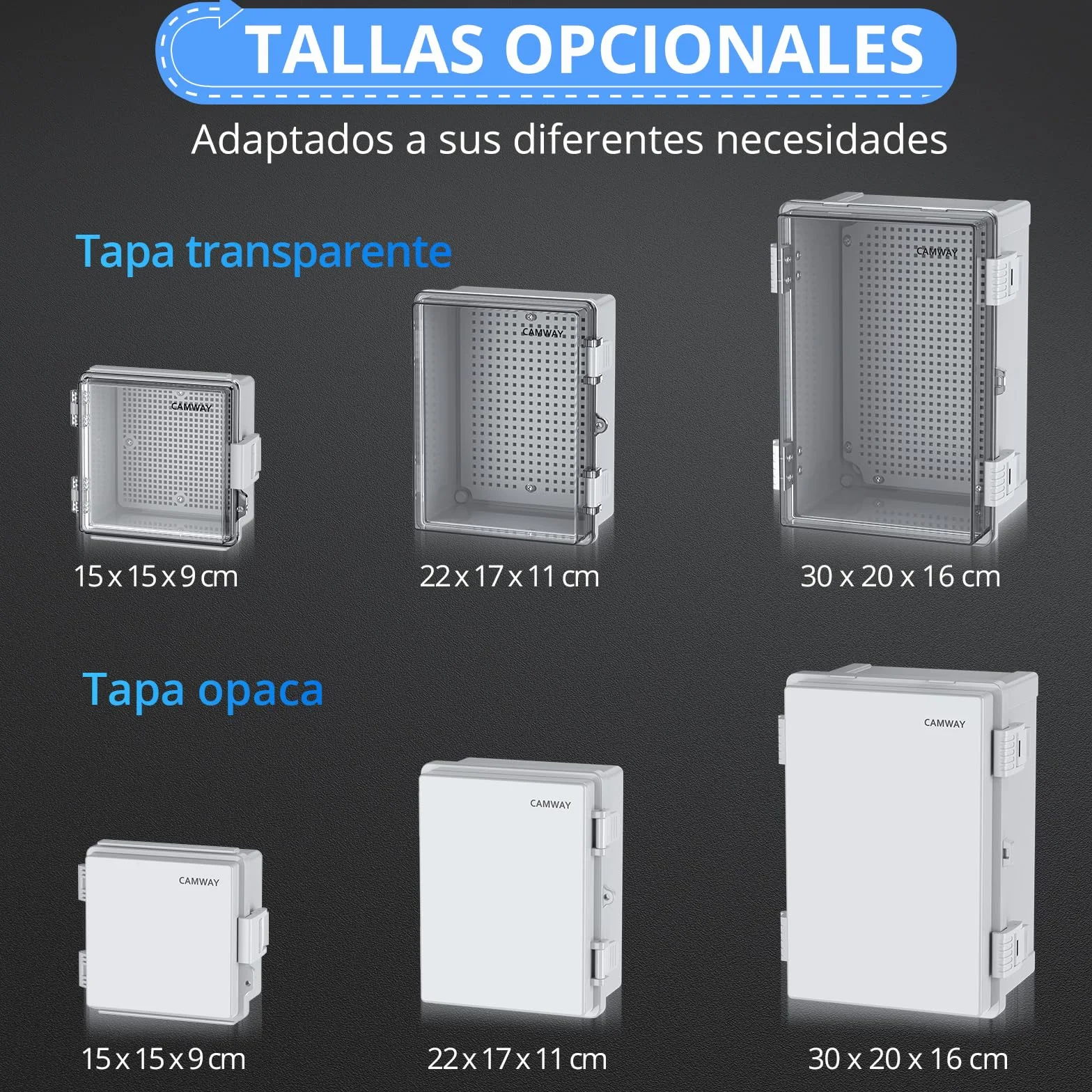 CAMWAY Caja Estanca Exterior Electrica Impermeable IP67, Cuadro Eléctrico Superficie con Carcasa Plástico ABS, Cajas de Empalmes 30 * 20 * 16cm,Blanco