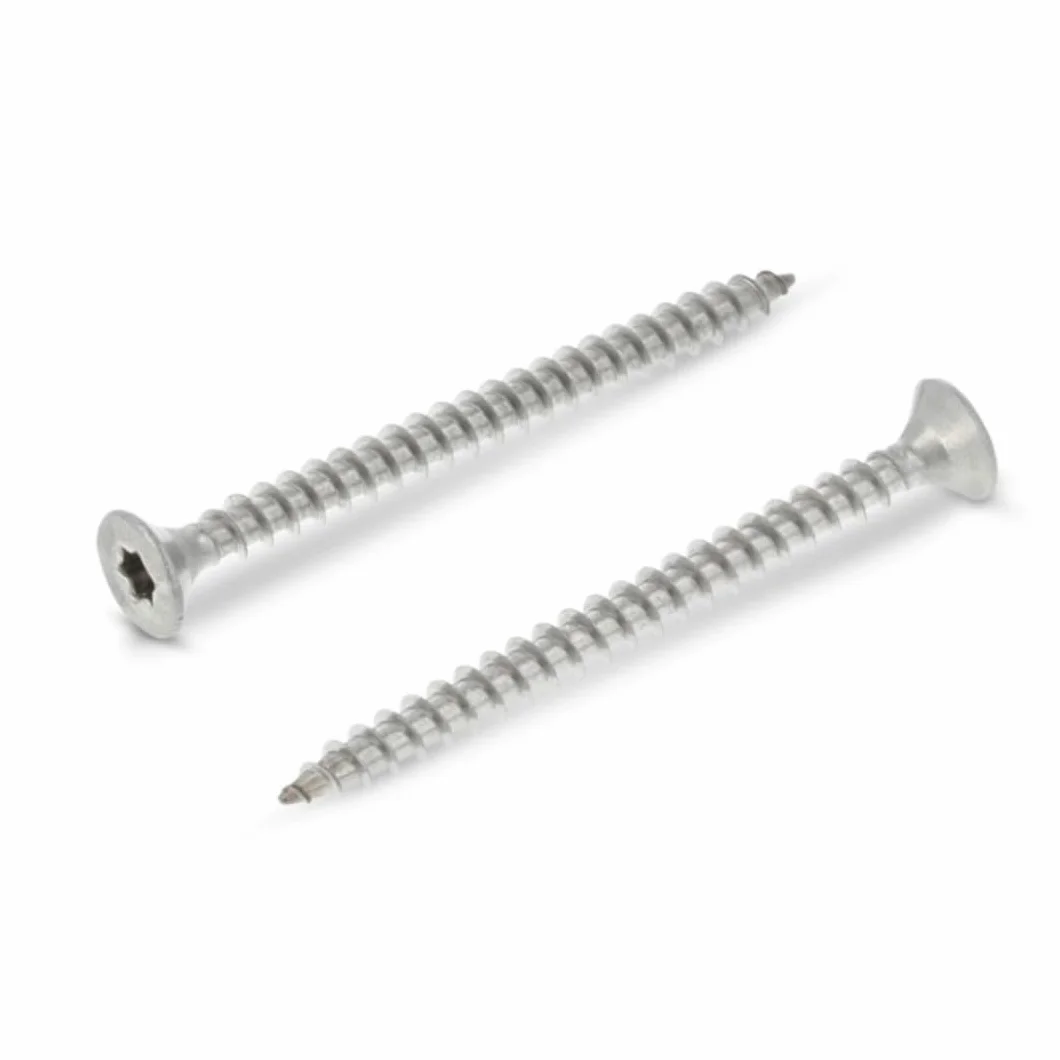 Tornillos para tableros de 10x70 mm 25 piezas A2 de acero inoxidable - Tornillos para construcción en madera - Tornillos para madera - Cabeza avellanada - Rosca completa con cabeza reforzada