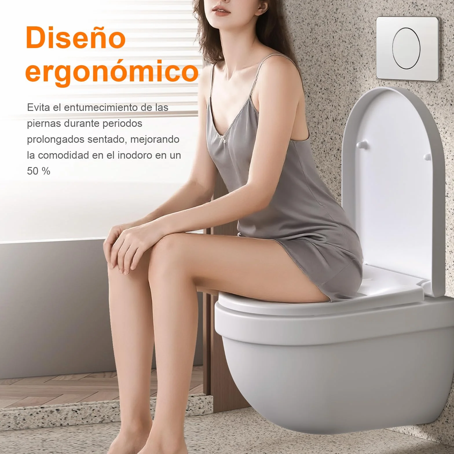 GRIFEMA Tapa WC Universal Premium UF Resin Efecto Cerámico Antibacteriana Cierre Suave Silencioso Liberación Rápida