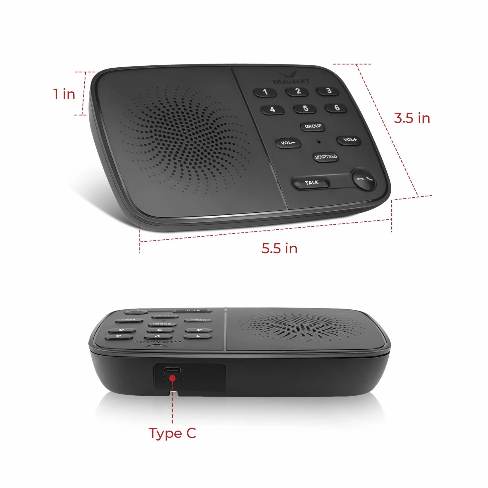 Hosmart UltraSpeak Intercomunicadores inalámbricos para el hogar, totalmente dúplex, alcance de 1200 pies. Sistema de intercomunicación bidireccional en tiempo real de uso comercial. (3 paquetes)