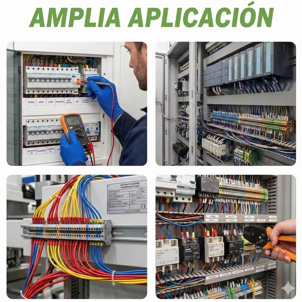 Punteras Huecas Aislantes Negras para Cable Eléctrico 1,5mm² - Conectores Eléctricos de Crimpado