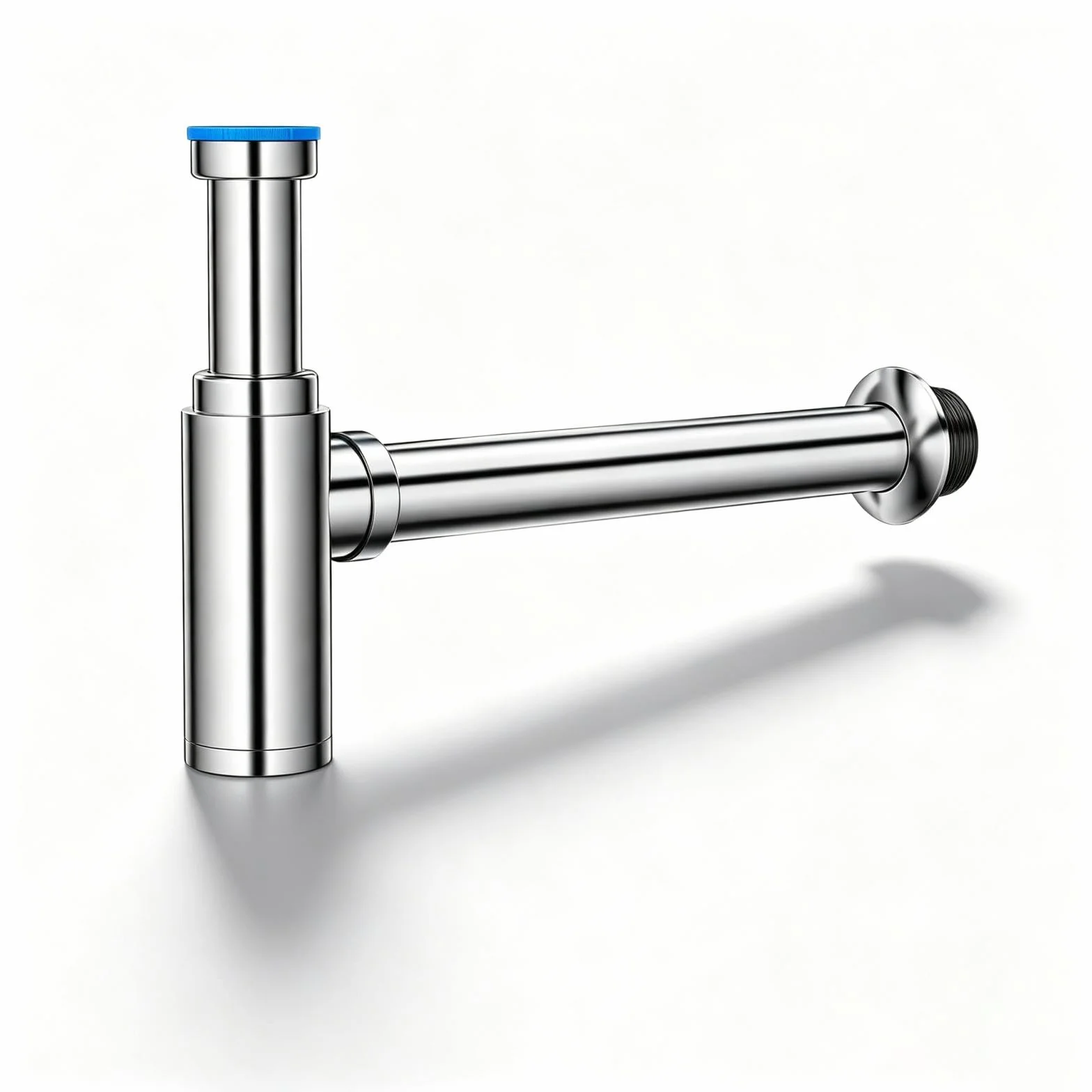 Sifón Universal para Lavabo 1 1/4" Cromado con Apertura de Limpieza Altura Ajustable
